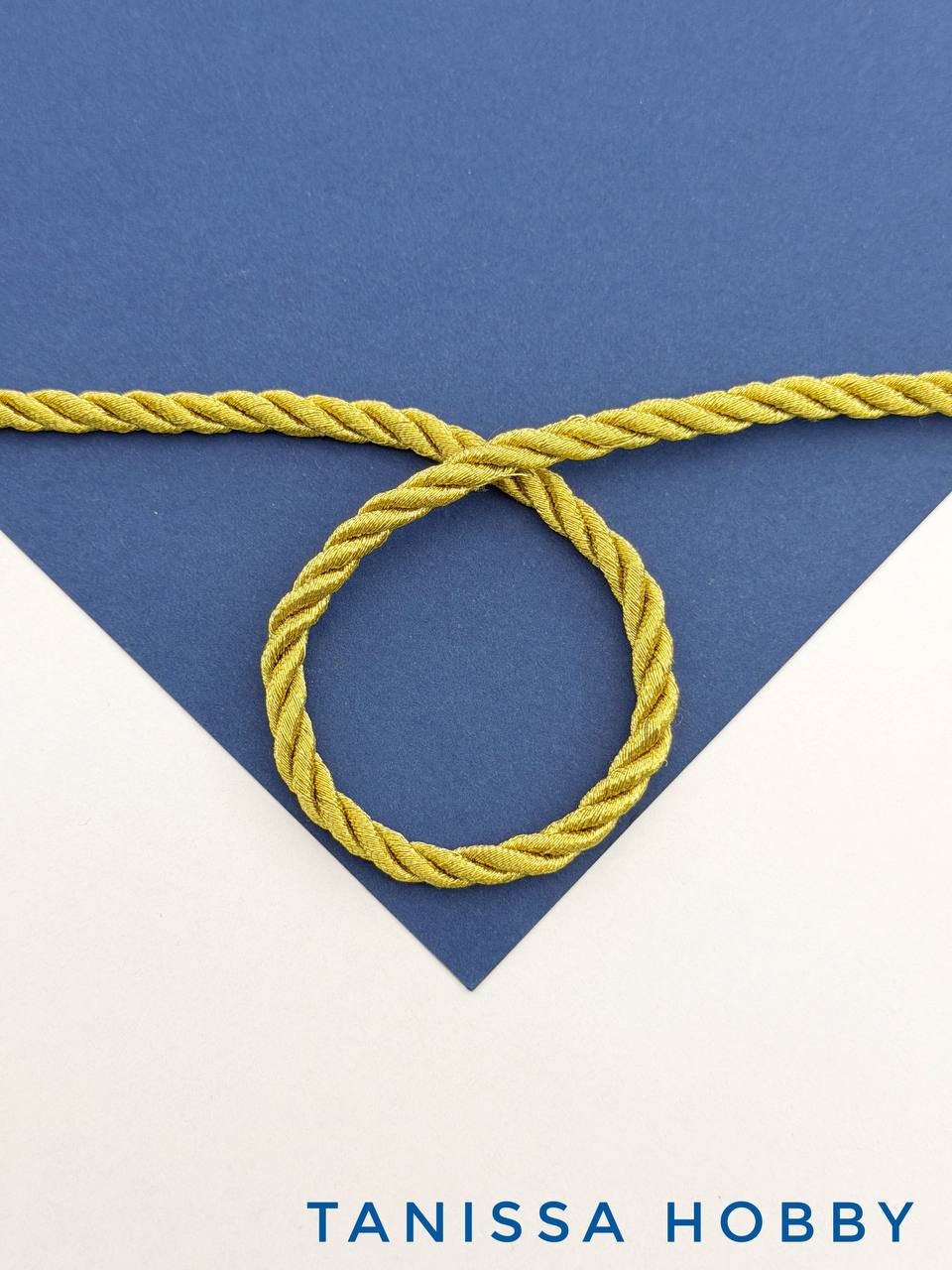 Шнур витой золото металлик люрекс, 5мм, метр, Ш049