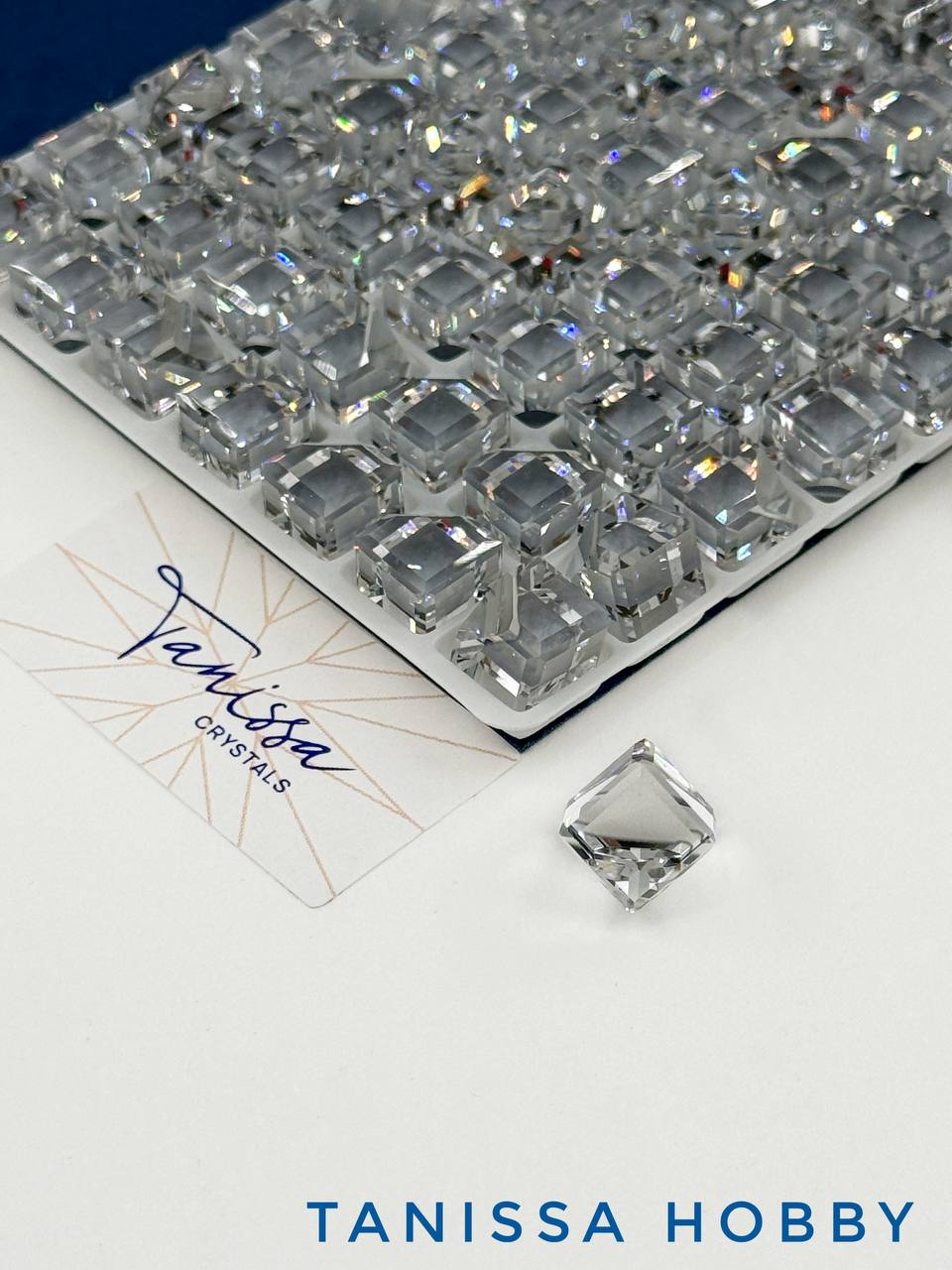 Кристалл куб, Crystal AB, 8мм, Tanissa Crystals, СТ416