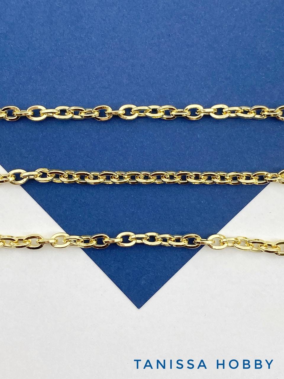 Цепочка якорная овалы, 6х4мм, позолота, 50см, СН267