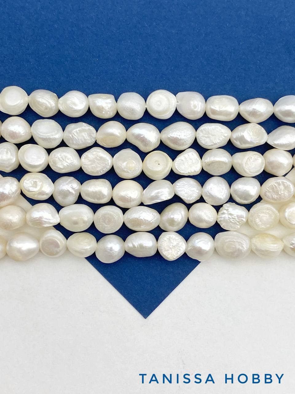 Жемчуг натуральный культивированный барочный 9-10мм, В, нить, Ж183