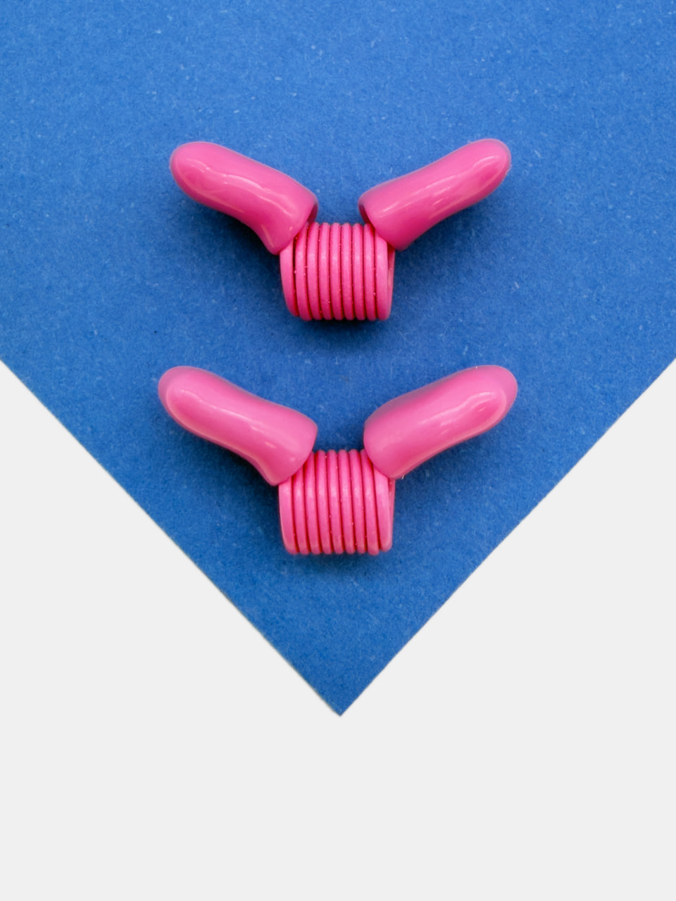 Зажим стоппер пружинка розовый для бисера, тросика и нити, пара, И84