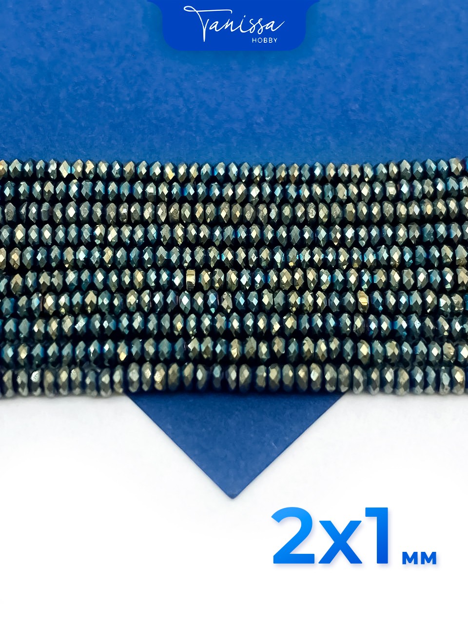 Гематин гематит бусины шайба, диск, огранка, зеленый хамелеон, 2мм, нить, ГТ122