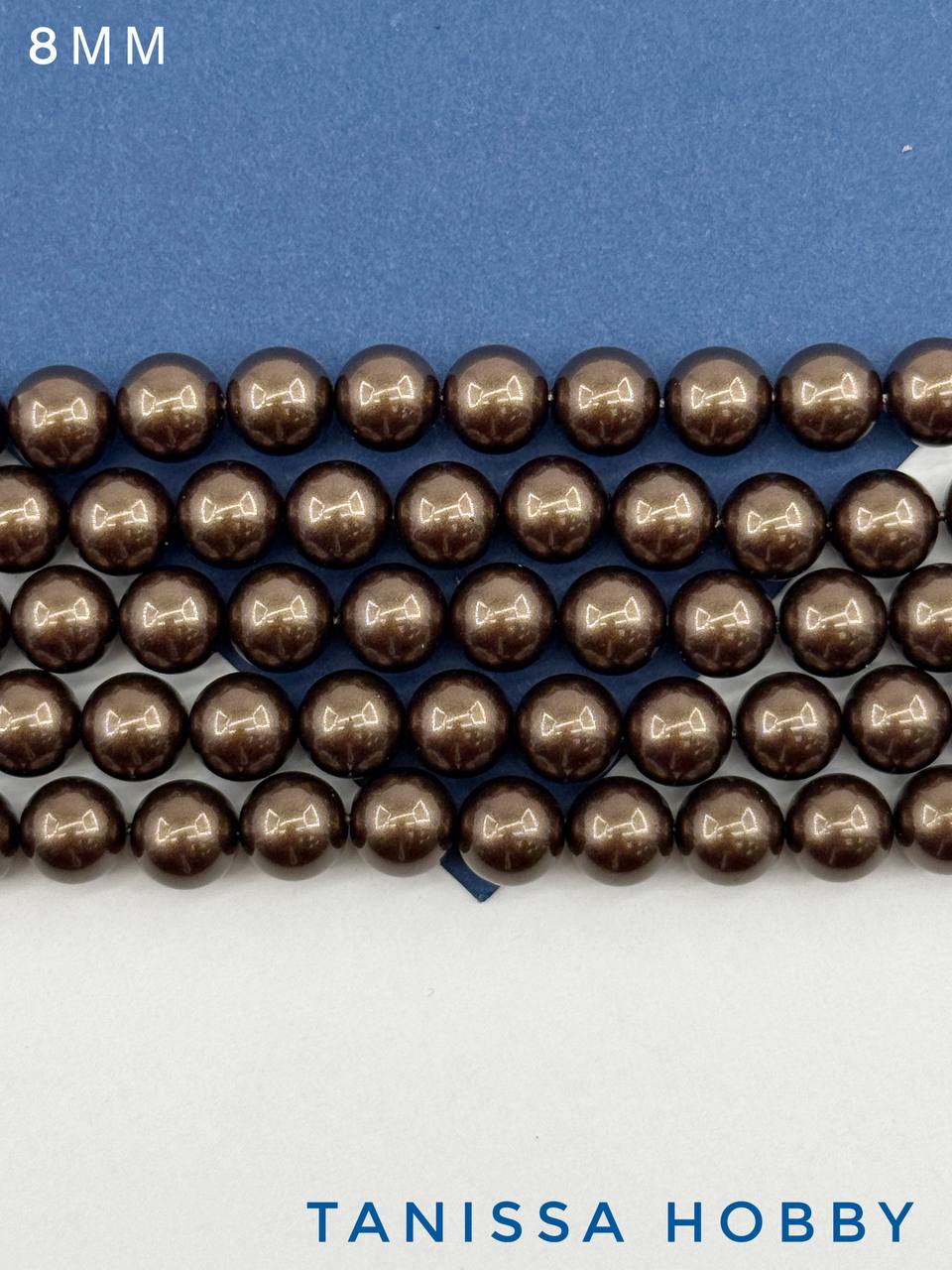 Жемчуг Майорка, коричневый, Chocolate, 8мм, нить, МА210