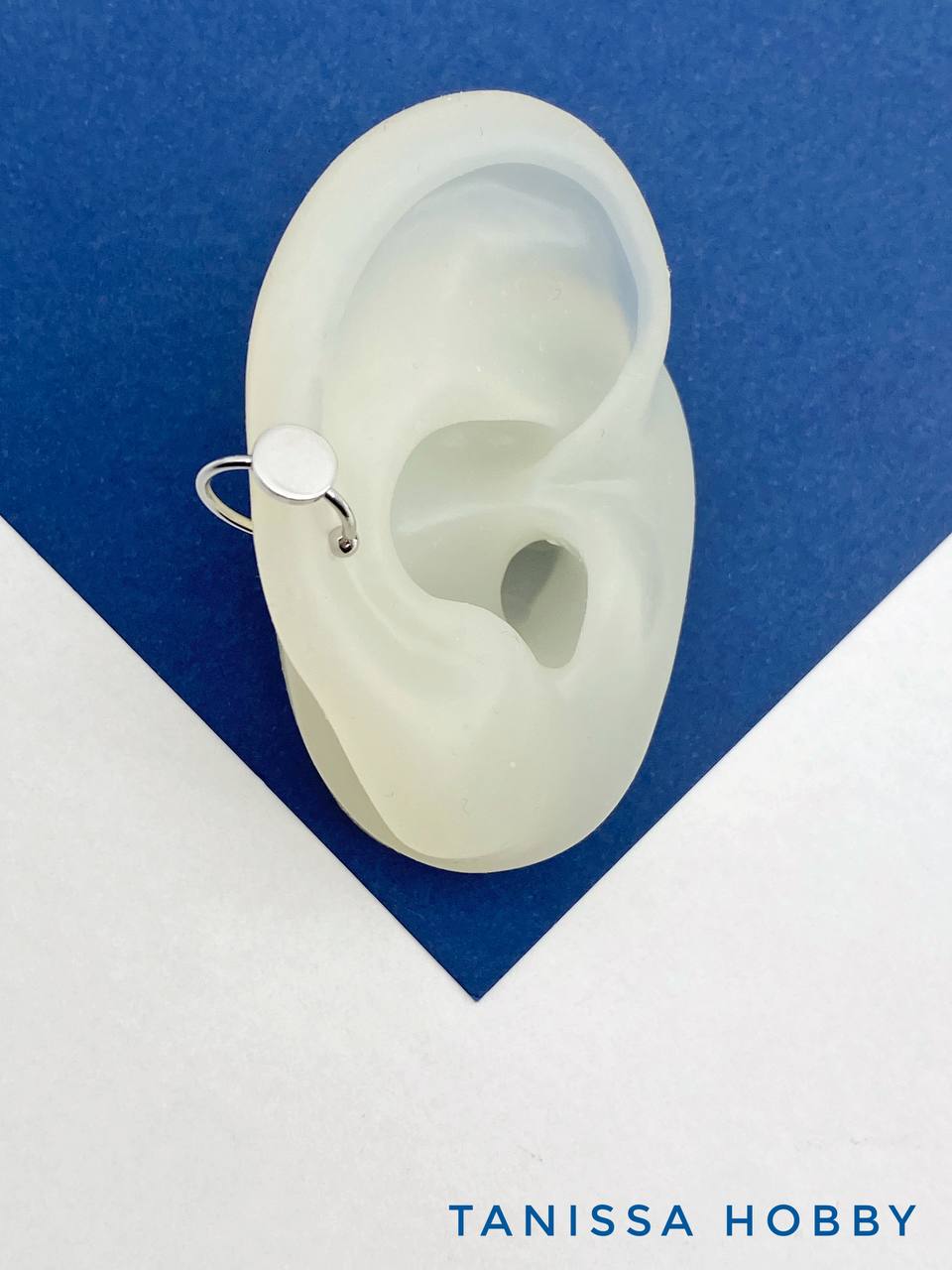 Кафф основа для вклейки 6мм, родий, ШВ105