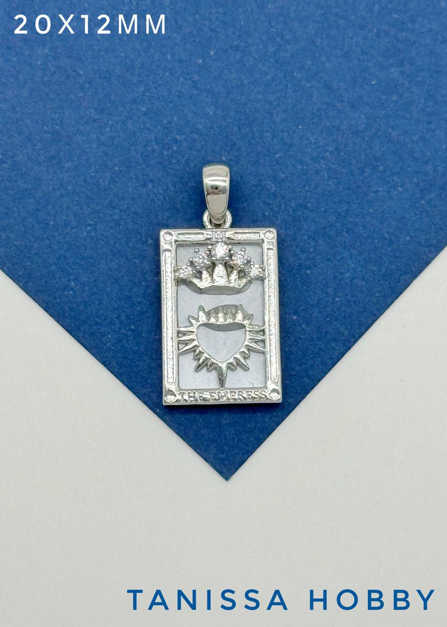 Подвеска карты Таро Императрица, белая, родий, Р429