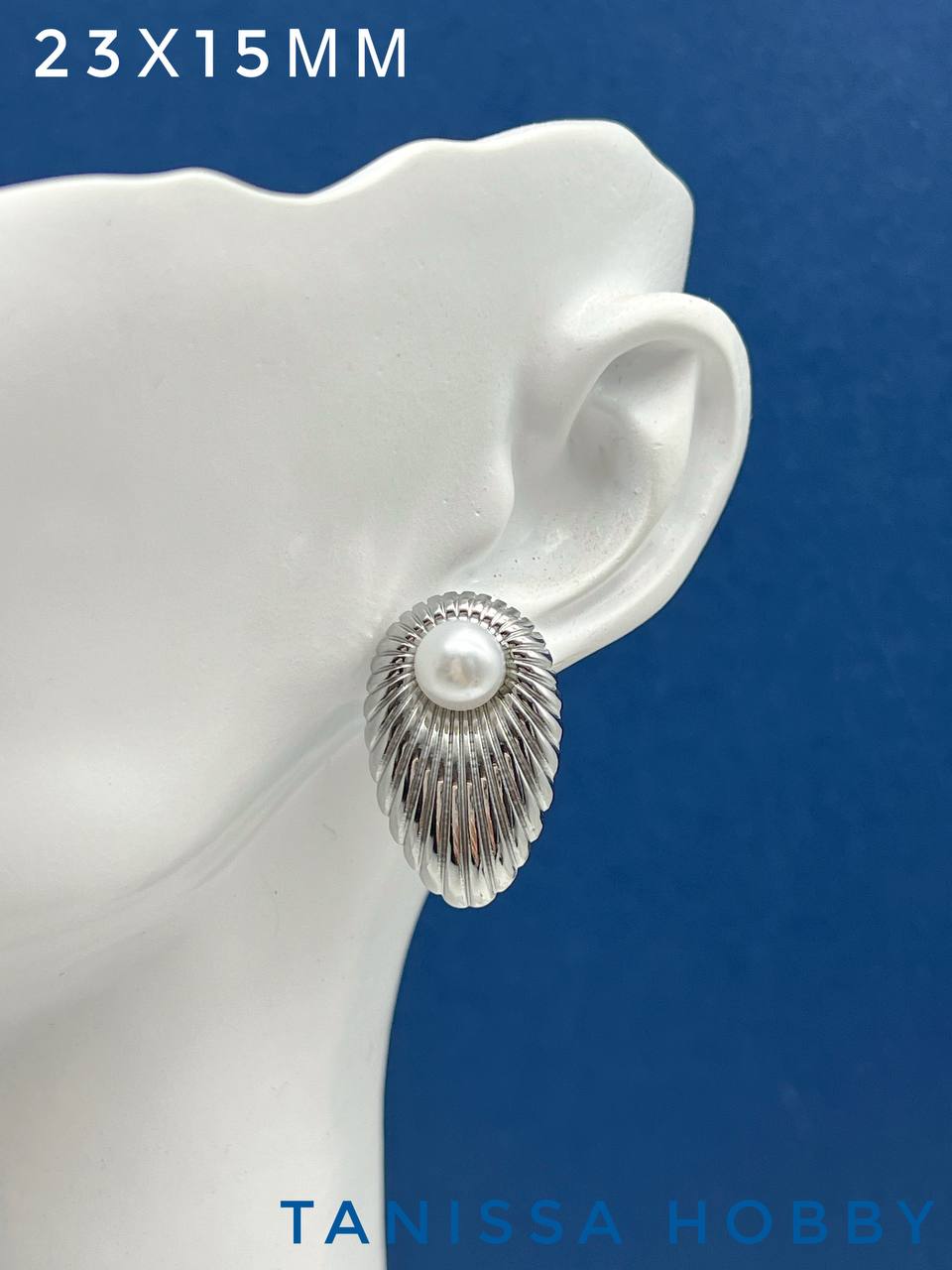 Серьги пусеты, ракушка, майорка, сталь, У092