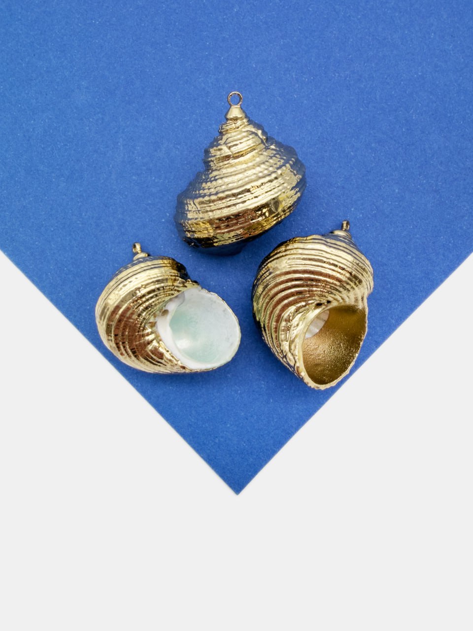 Подвеска ракушка спираль, 32-38мм, позолота, ПМ210