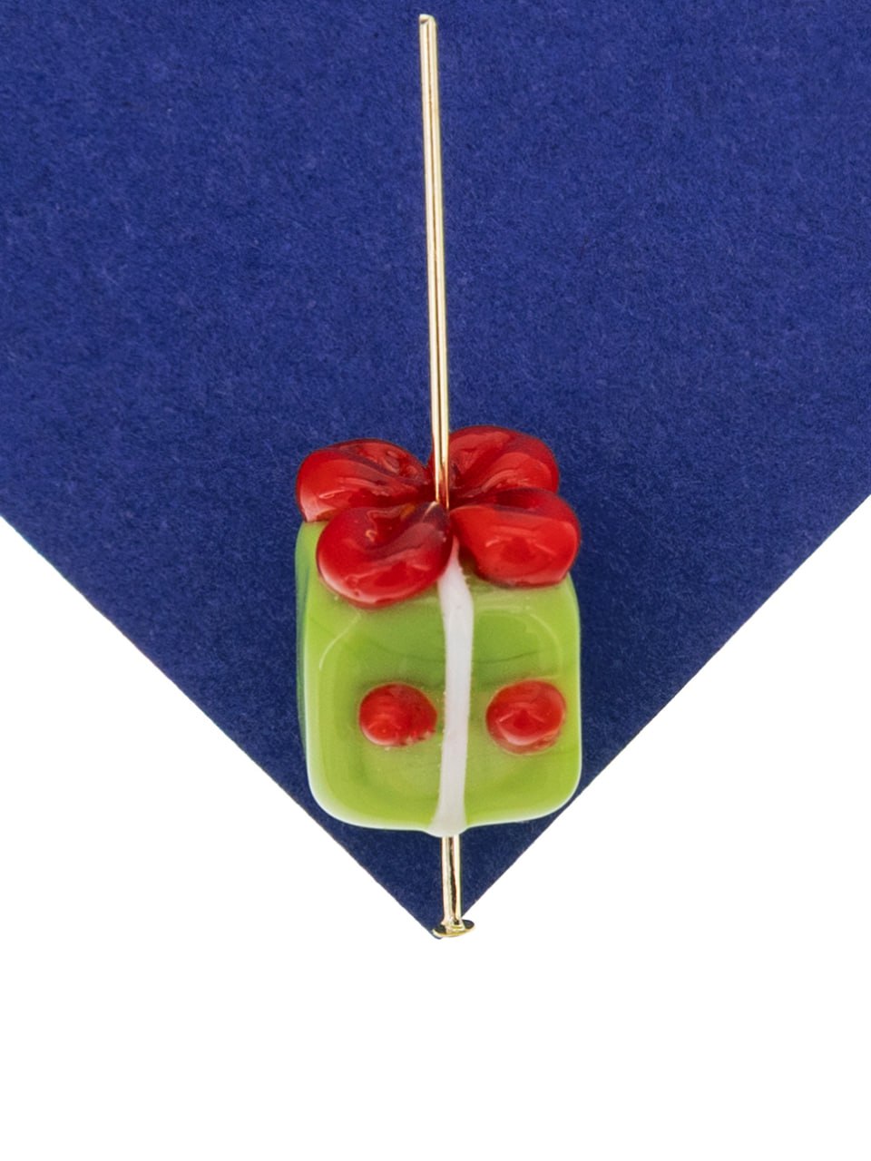 Бусина подарок зеленый, лэмпворк, 11мм, штука, Х273