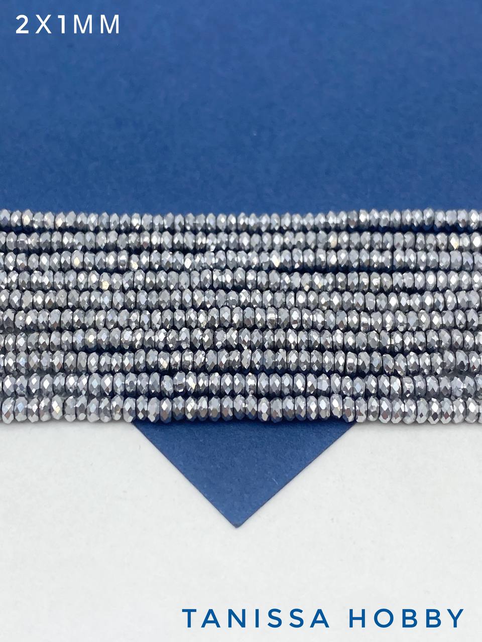 Гематин гематит бусины шайба, диск, огранка, серебро, 2,5мм, нить, ГТ119