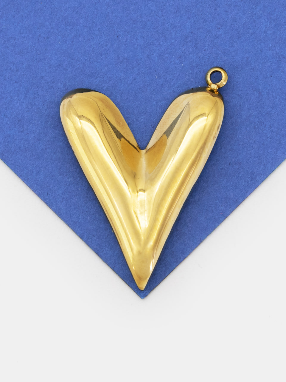 Подвеска объемное сердце, 26х18мм, сталь, позолота, Ш503