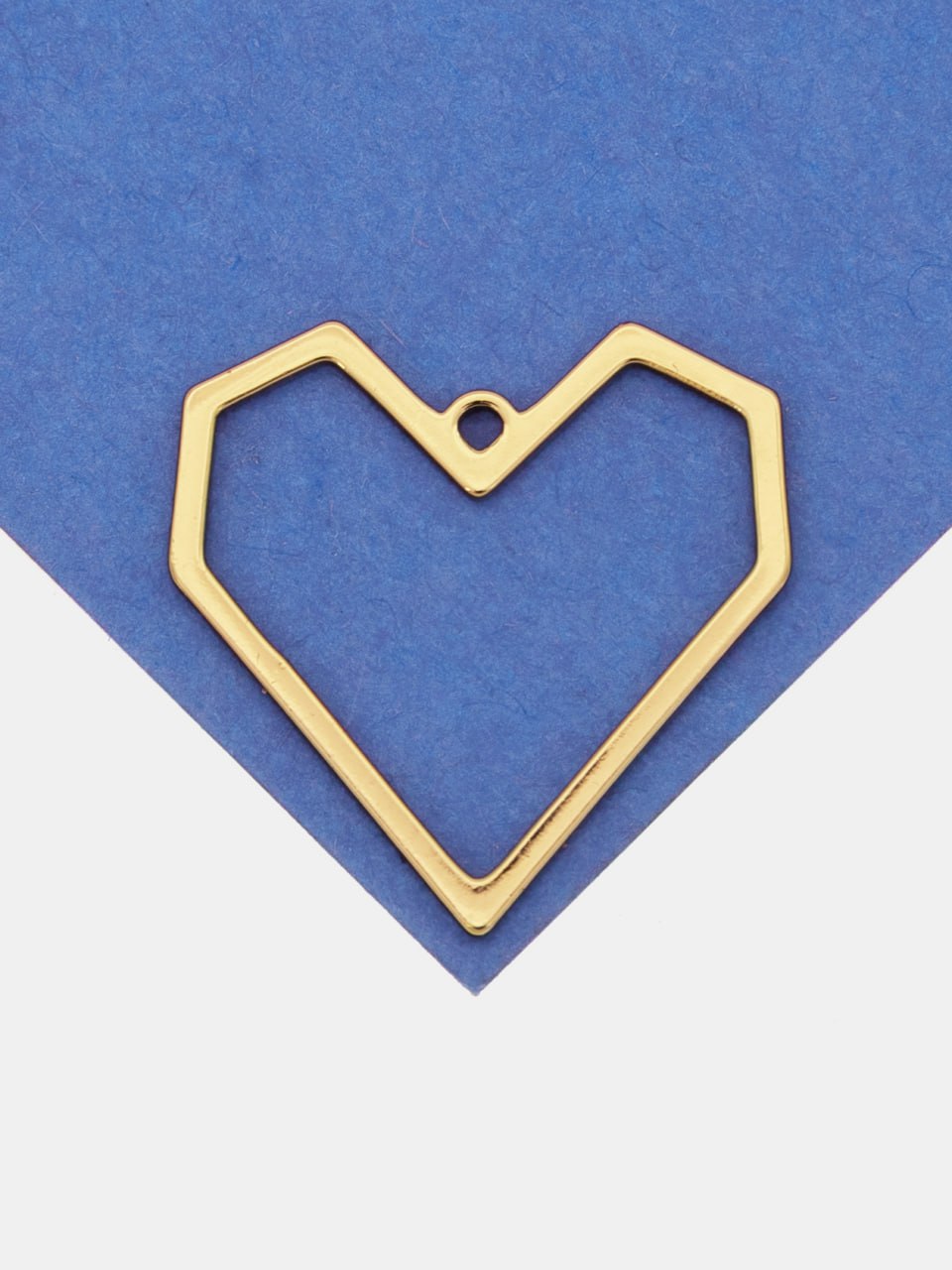 Подвеска графичное сердце рамка, 22мм, позолота, Ю423
