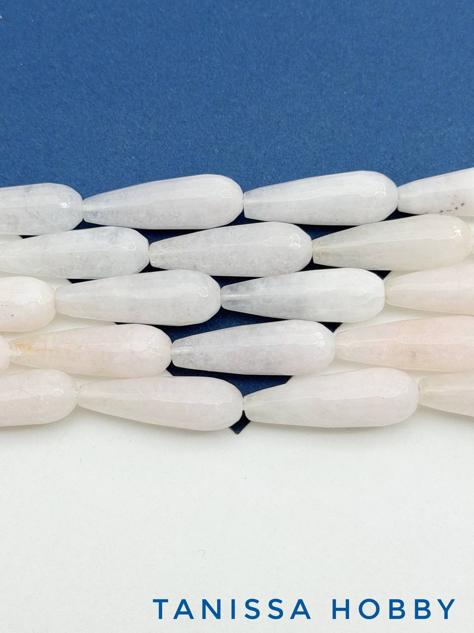 Розовый кварц огранка, бусина капля, 30х10мм, штука, Б289