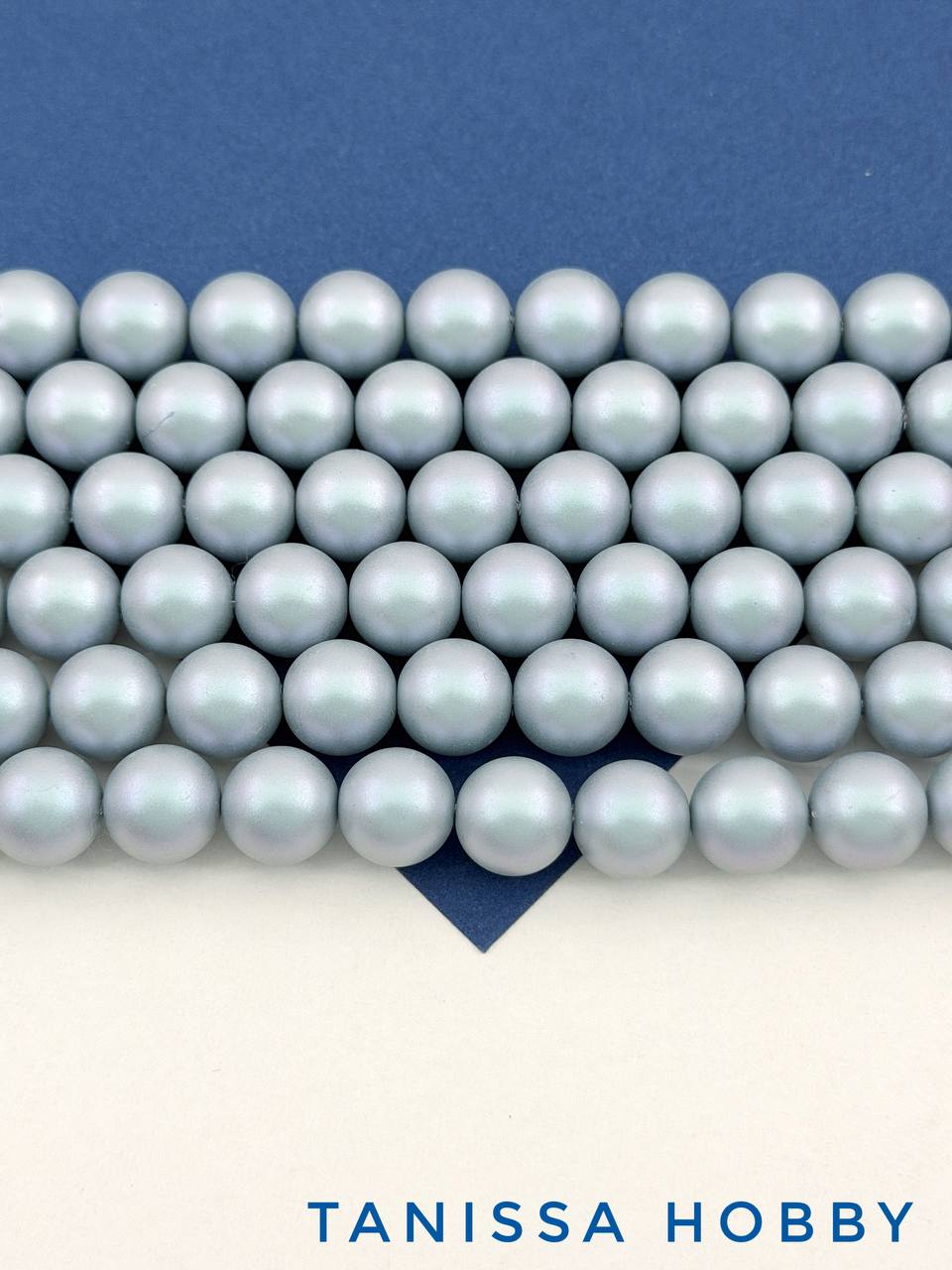 Жемчуг Майорка, серо-голубой, 10мм, нить, МА287