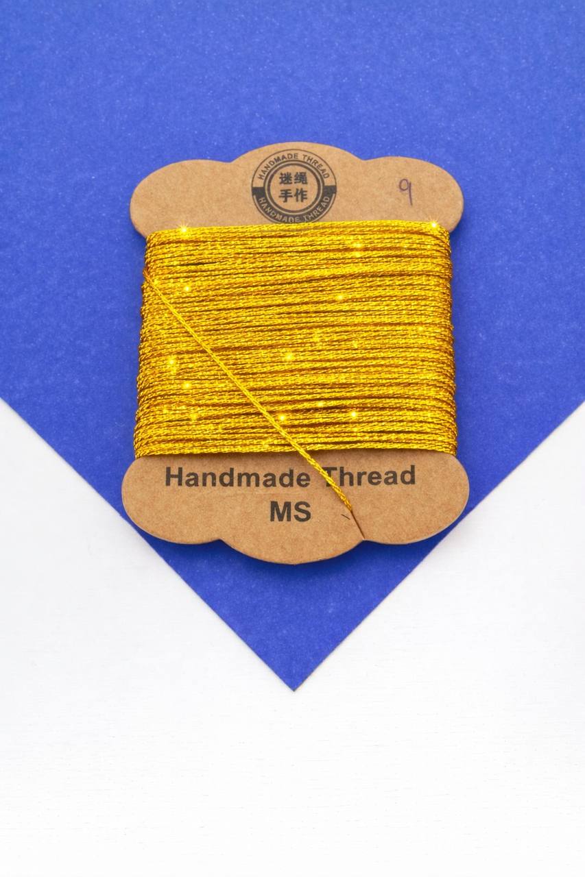 Нить для жемчуга и камней, 0,7мм, золото металлик, люрекс, катушка 8м, Ц085