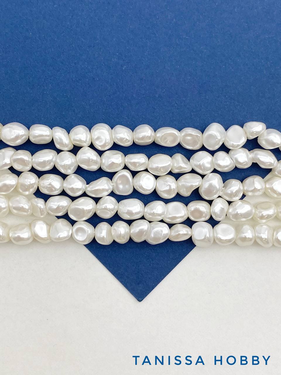 Жемчуг Майорка барочный, 6-9мм, 1/2 нити, МА155