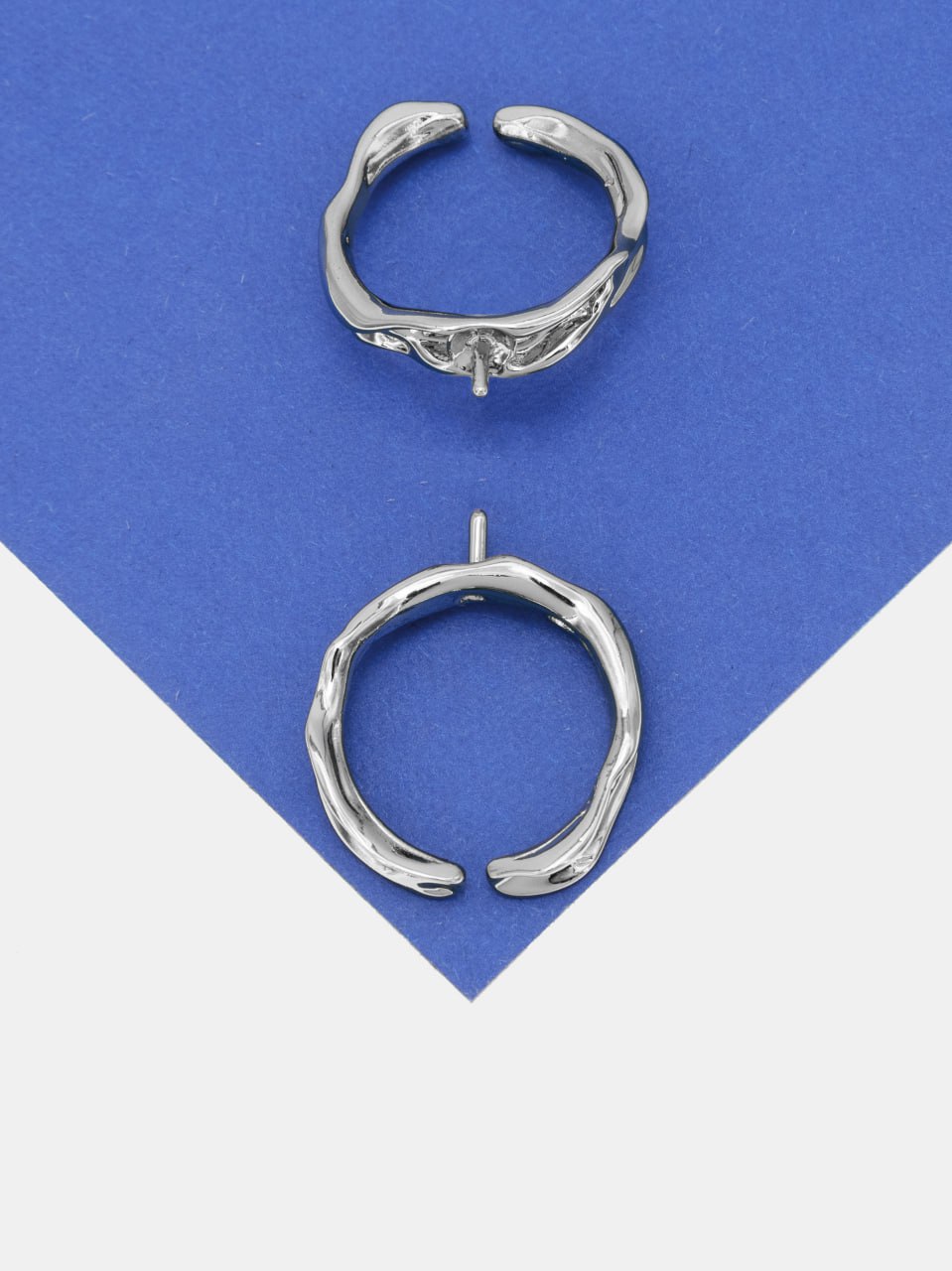 Основа для кольца под вклейку, родий, У121