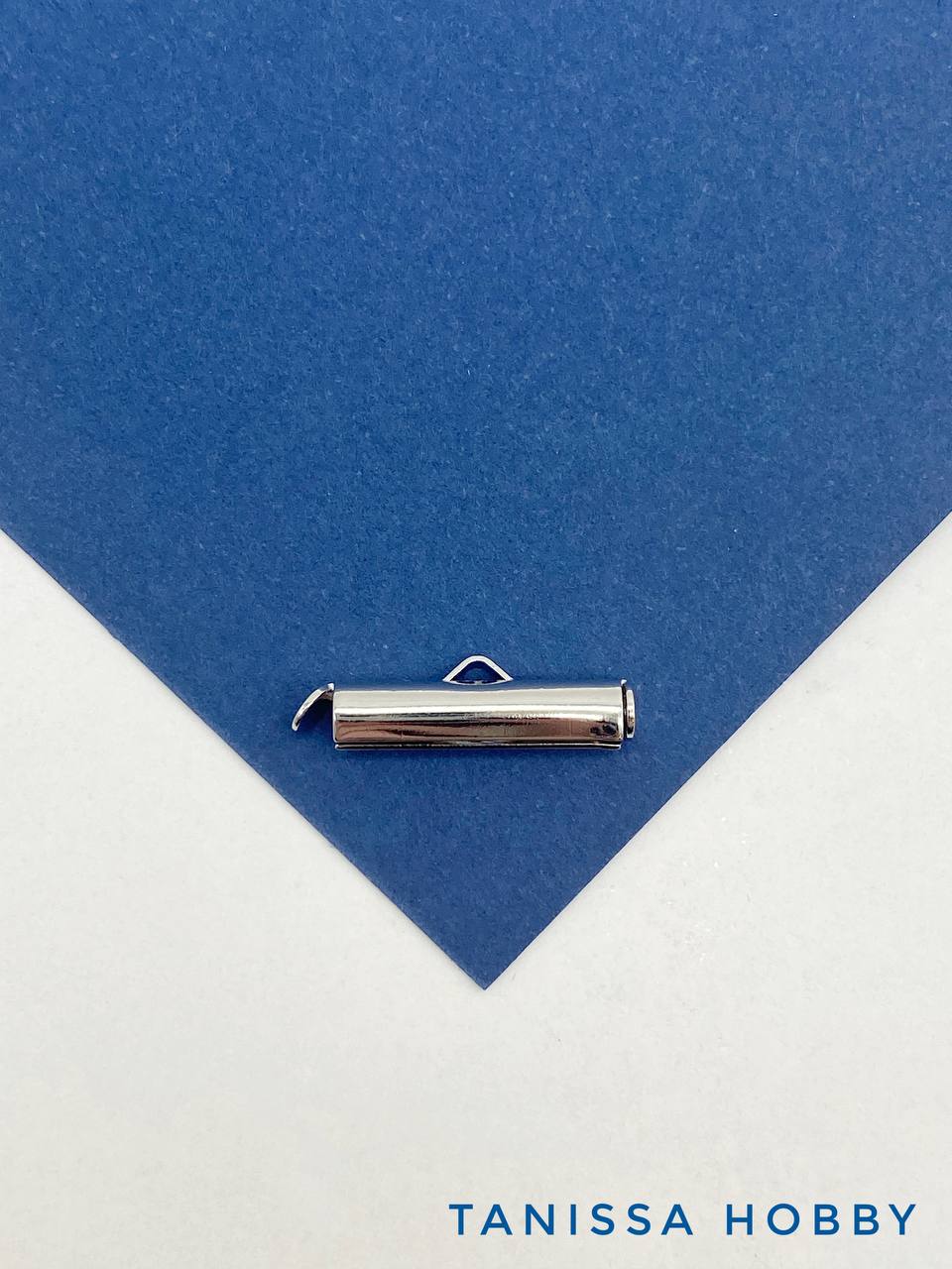 Концевик цилиндр, 20х4мм, родий, К018