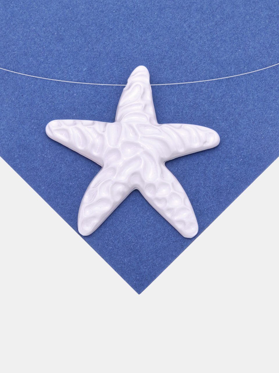 Подвеска морская звезда, белая эмаль, 50мм, Д618