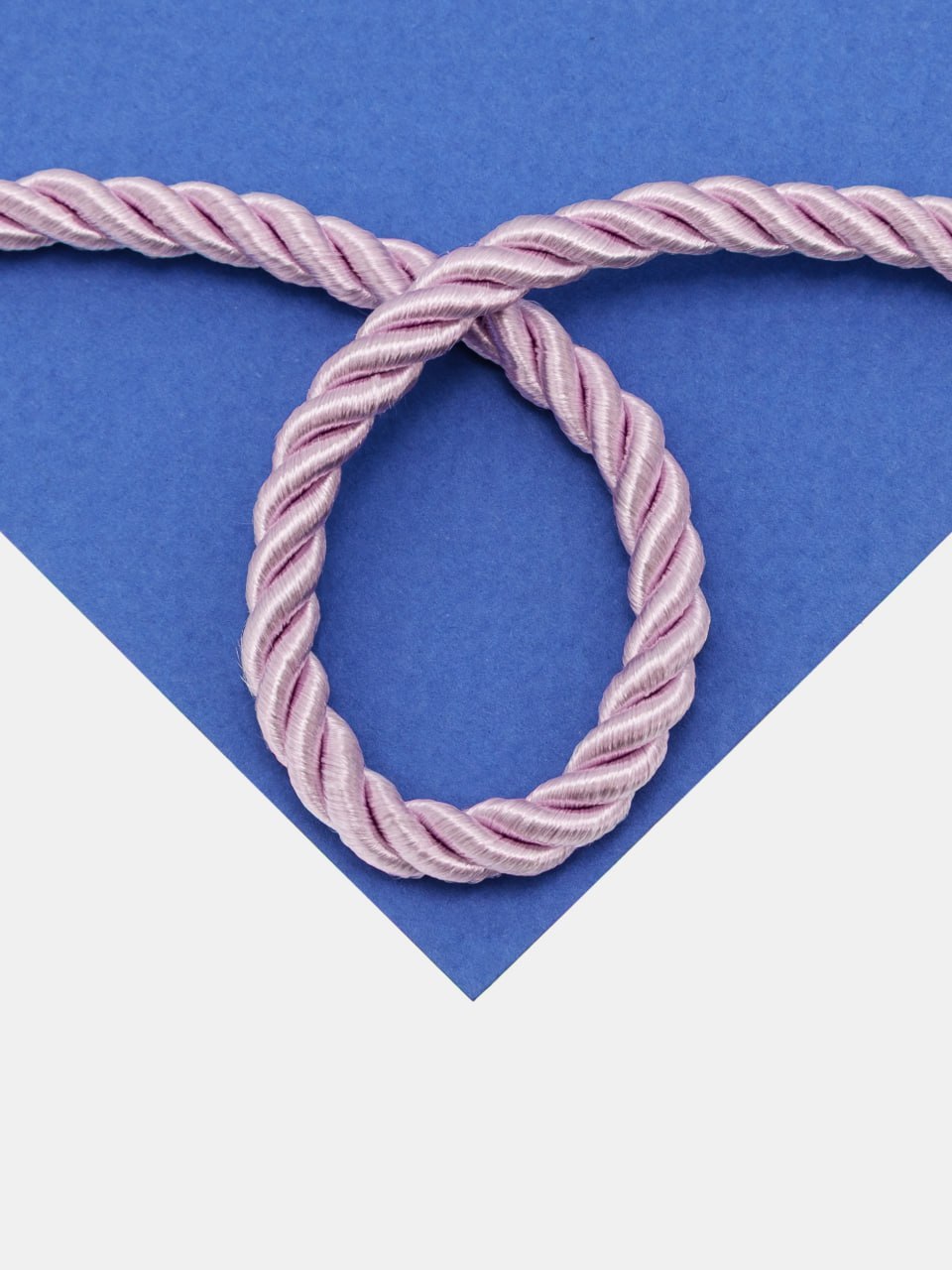 Шнур витой лавандовый 5мм, метр, Ш041
