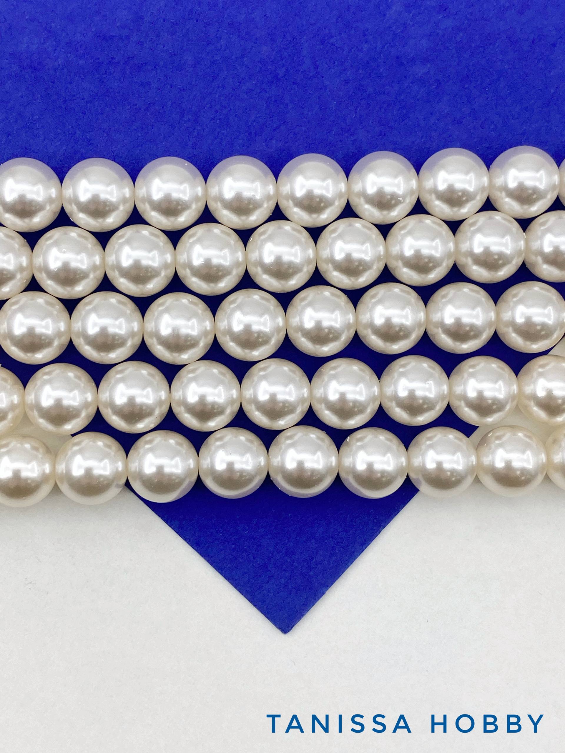 Жемчуг Майорка, кремовый розовый, 10мм, нить, МА254