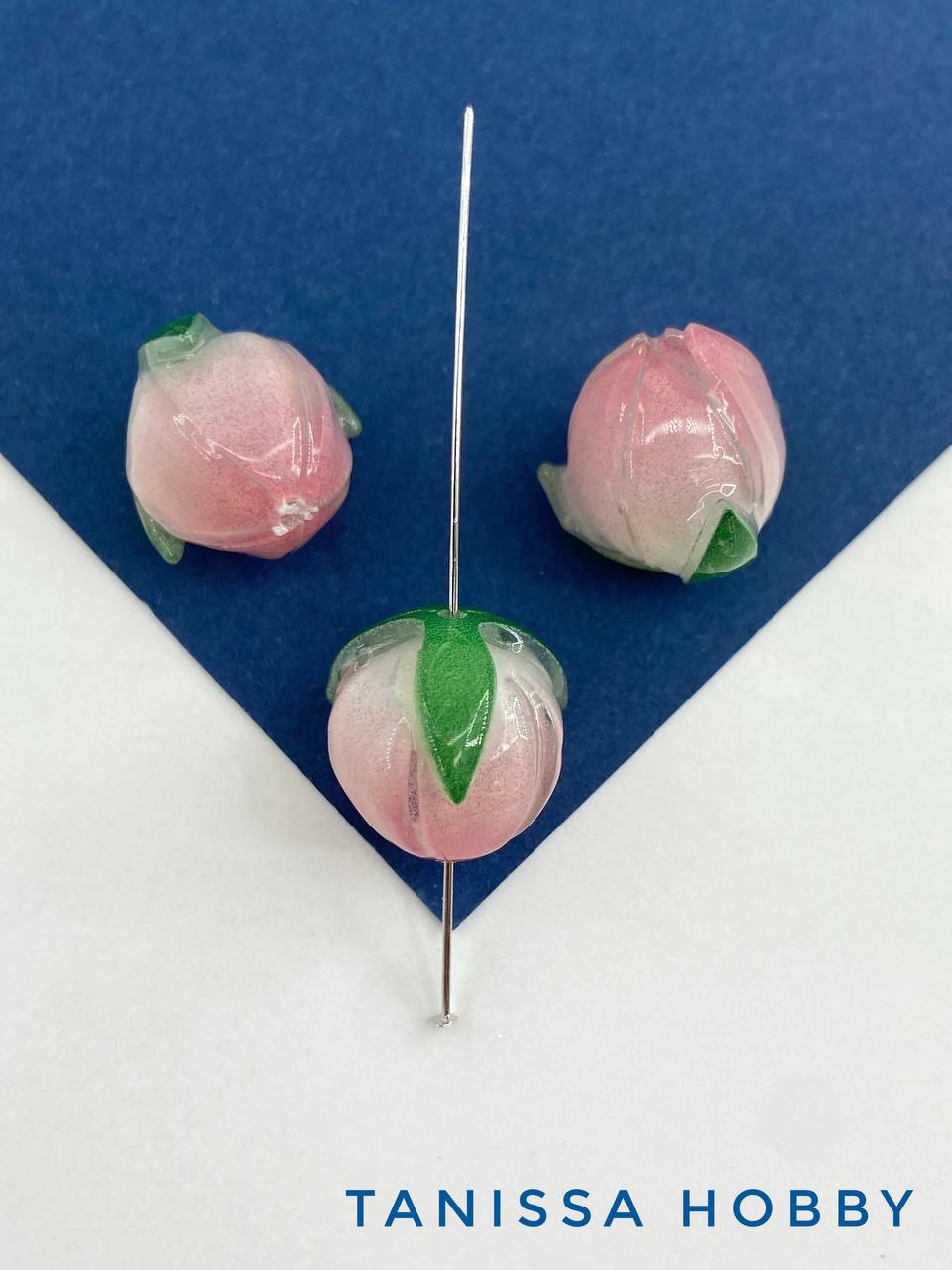 Бусина персик, 14мм, акрил, смола, розовый, П288