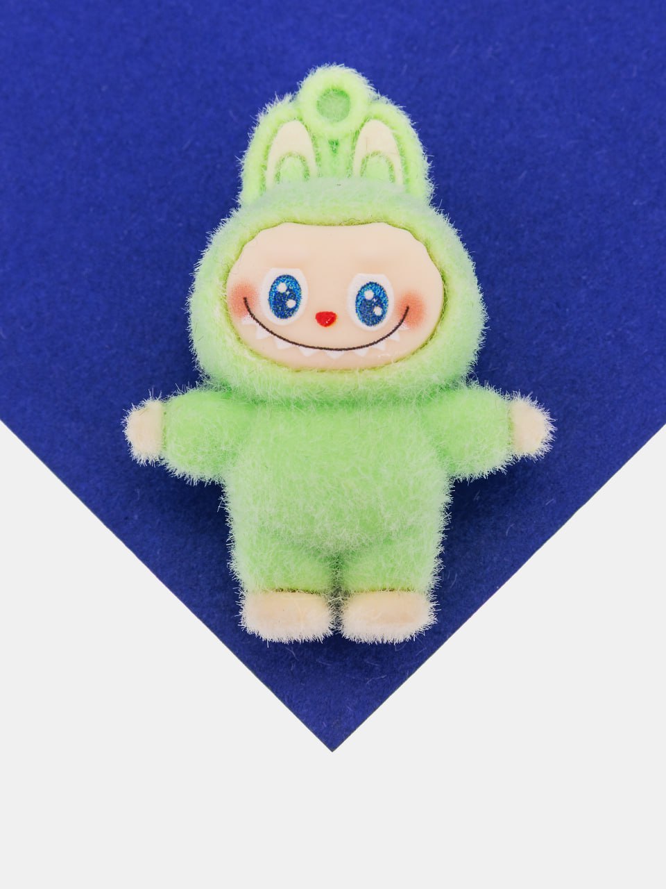 Подвеска плюшевая игрушка зайчик, 42х36мм, зеленый, пластик, П318