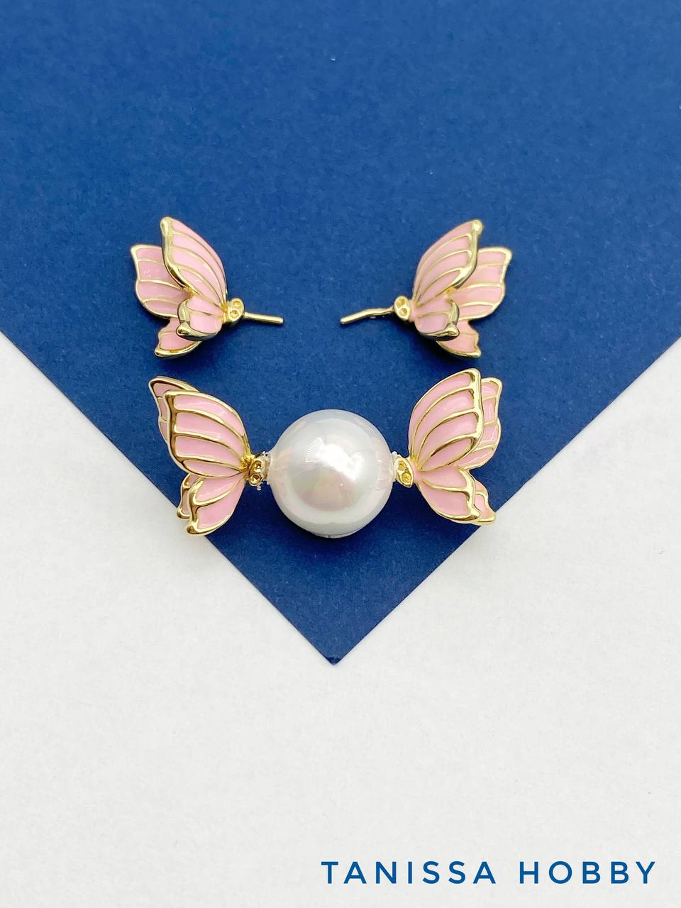 Крылья бабочки для вклейки, 15х10мм, ПАРА, позолота, В422