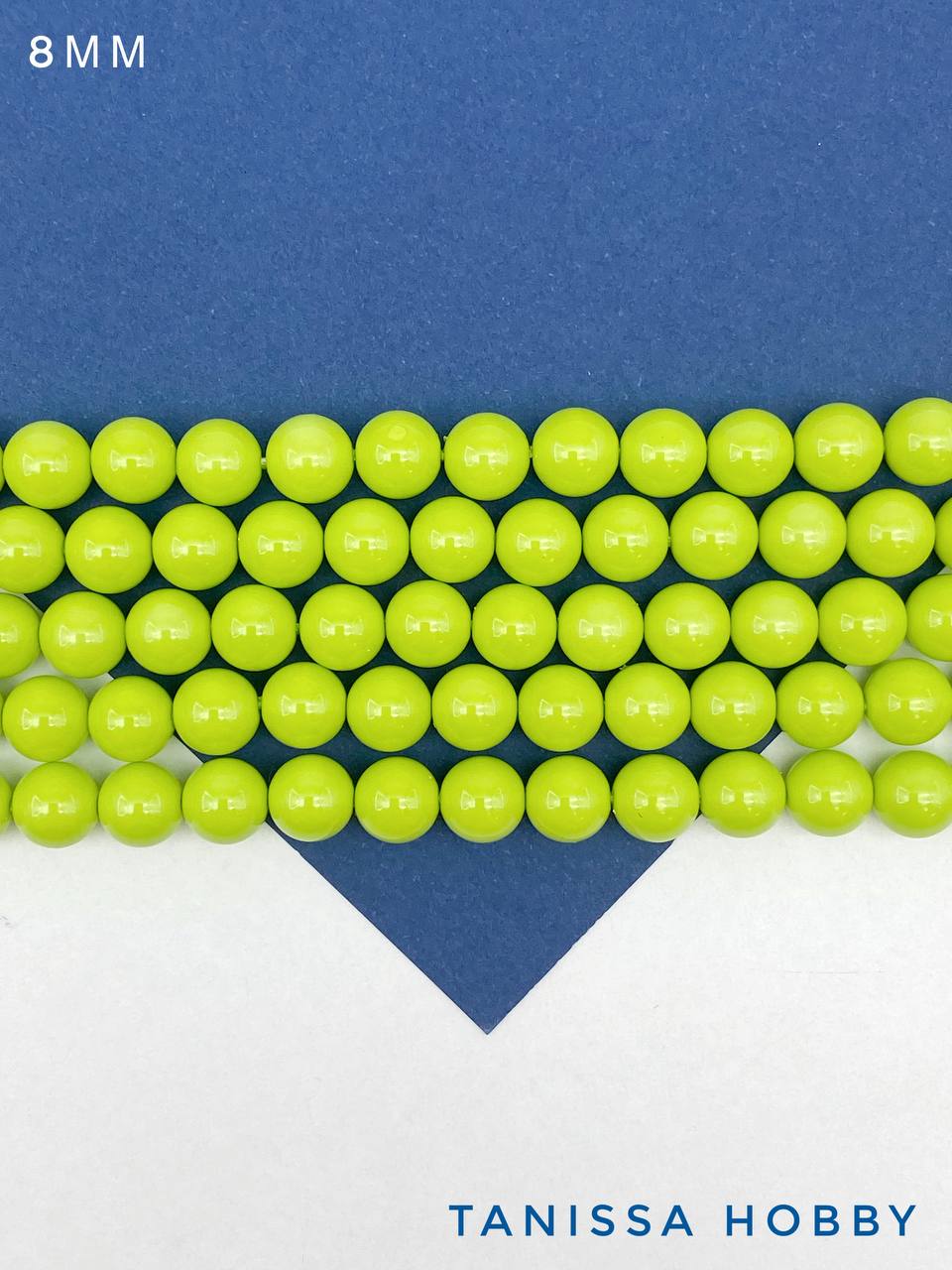 Жемчуг Майорка, зеленый, Light Green, 8мм, нить, МА194