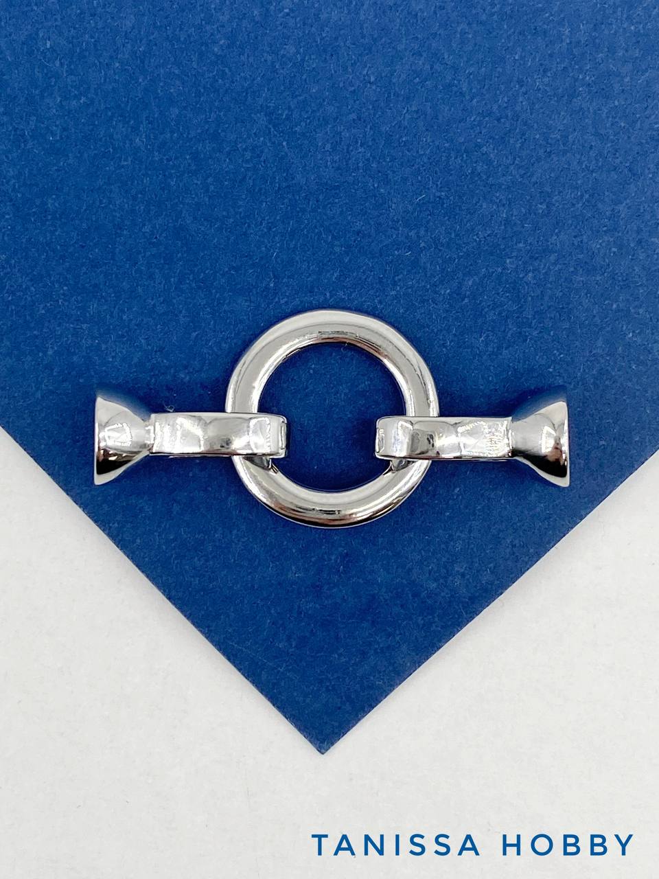 Карабин застежка кольцо 36х16мм, родий, К306