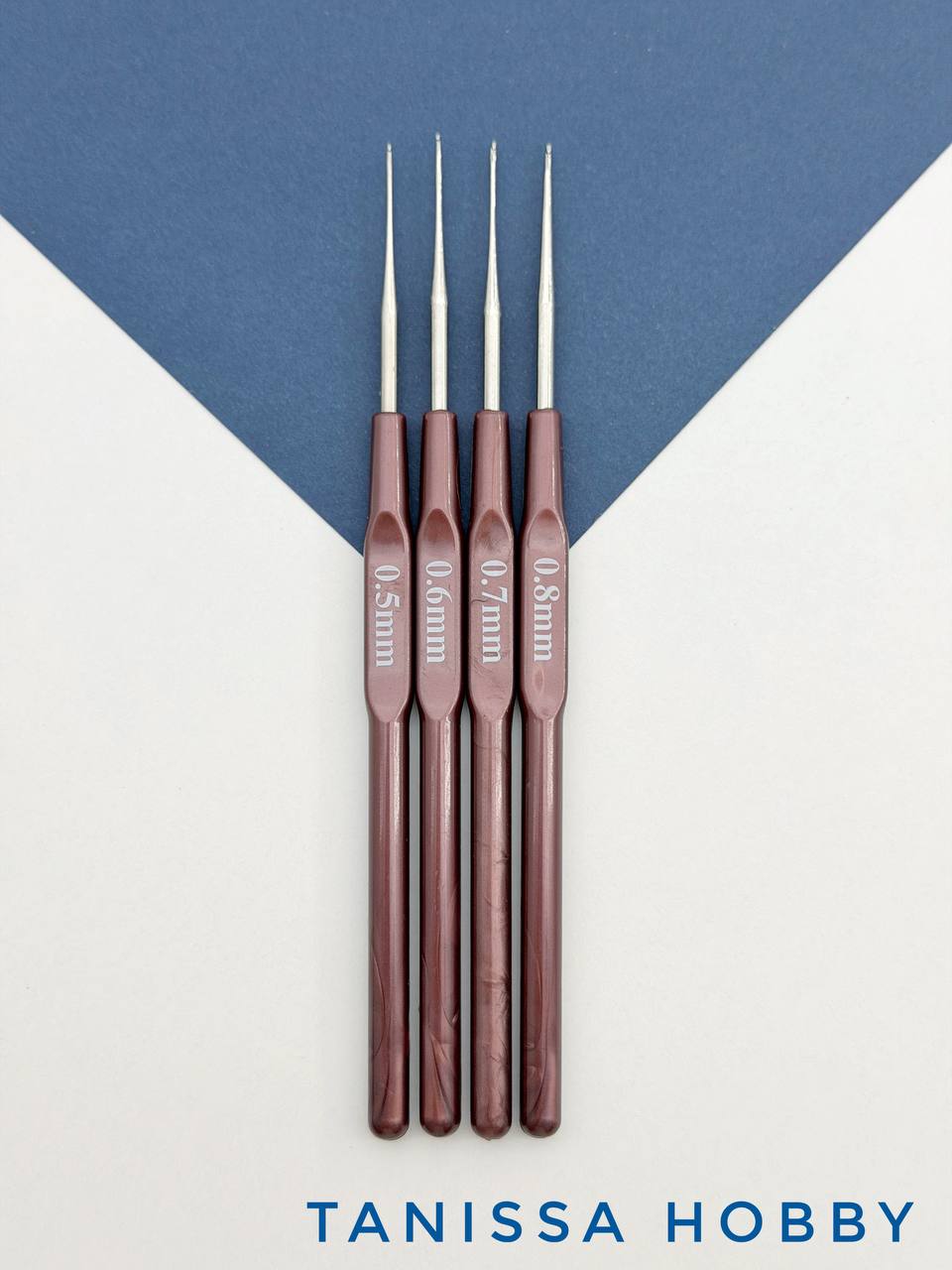 Набор крючков для вязания 0,5 - 0,8мм, 4 крючка, И93