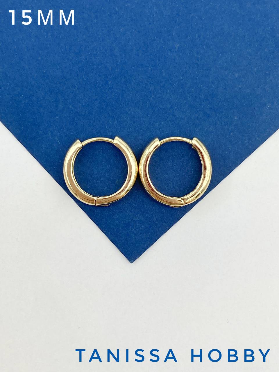 Швензы конго, кольца, полые, 15мм, позолота, 866