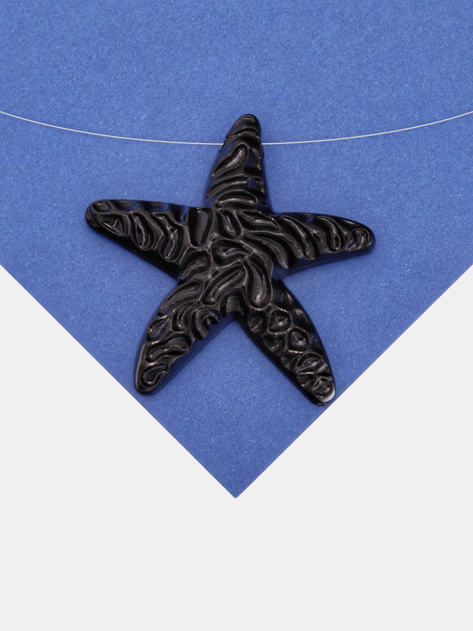 Подвеска морская звезда, черная эмаль, 50мм, Д615