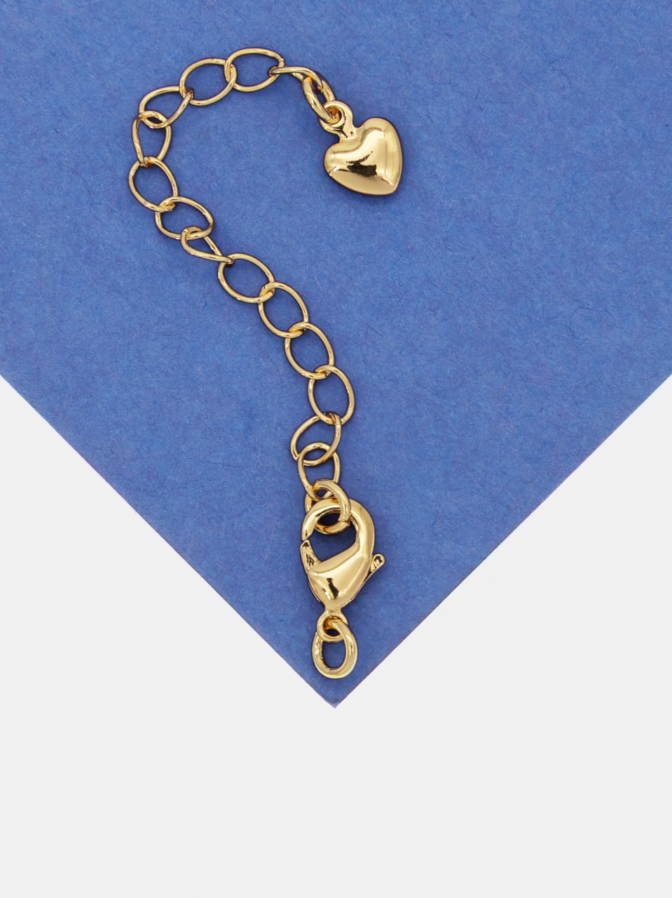 Замок карабин лобстер 10х5мм с цепочкой удлинения, позолота, К321