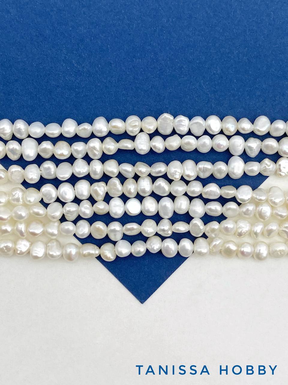 Жемчуг натуральный культивированный барочный плоский, 4мм, 4х5мм, АВ, нить, Ж194