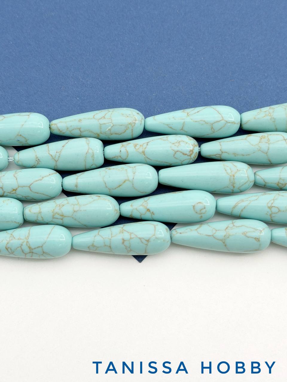 Магнезит имитация бирюзы, бусина капля, 30х10мм, штука, Б288