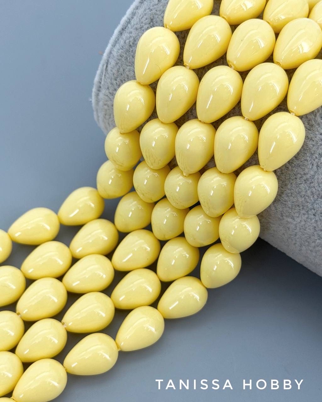 Жемчуг Майорка, капля, светлый желтый, Light Yellow, 14х10мм, штука, МА354
