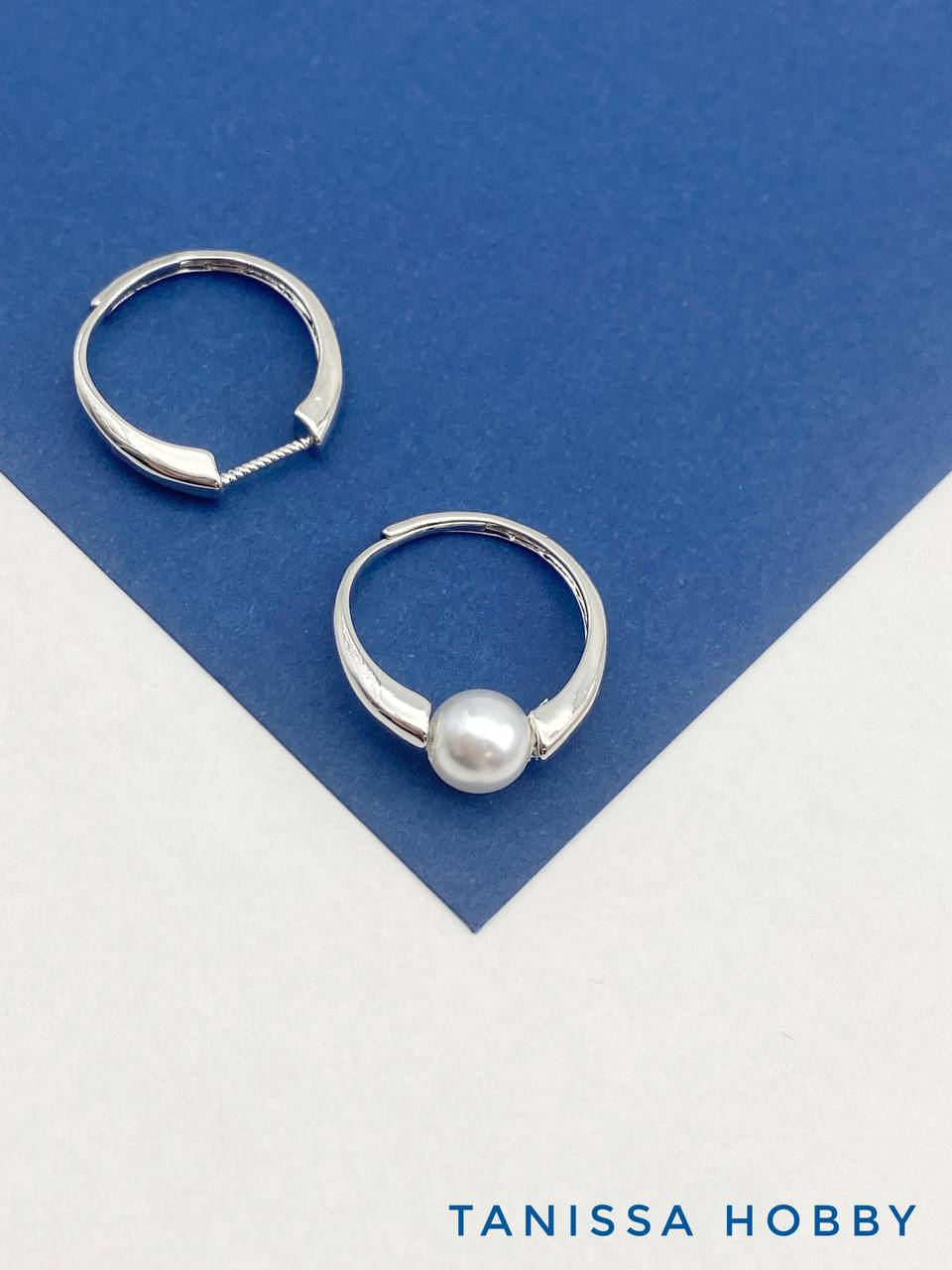 Основа для кольца под вклейку, родий, У020