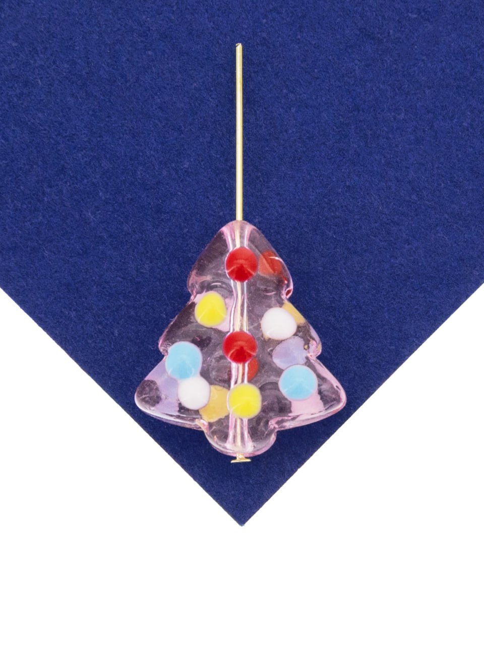 Бусина елочка, розовый, лэмпворк, 16мм, штука, Х274