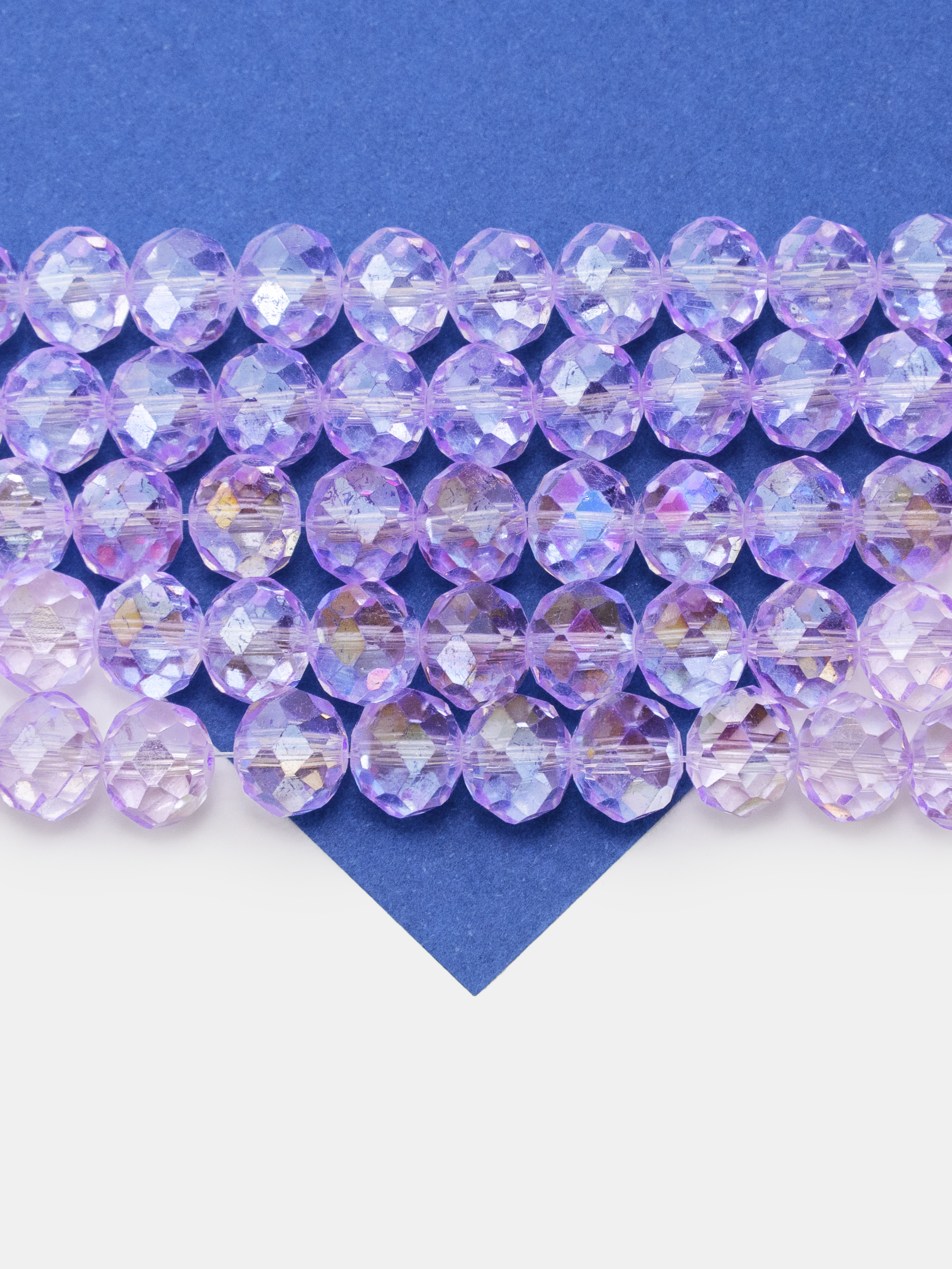 Хрусталь Рондели 10мм, лавандовый, 1/2 нити. Х486