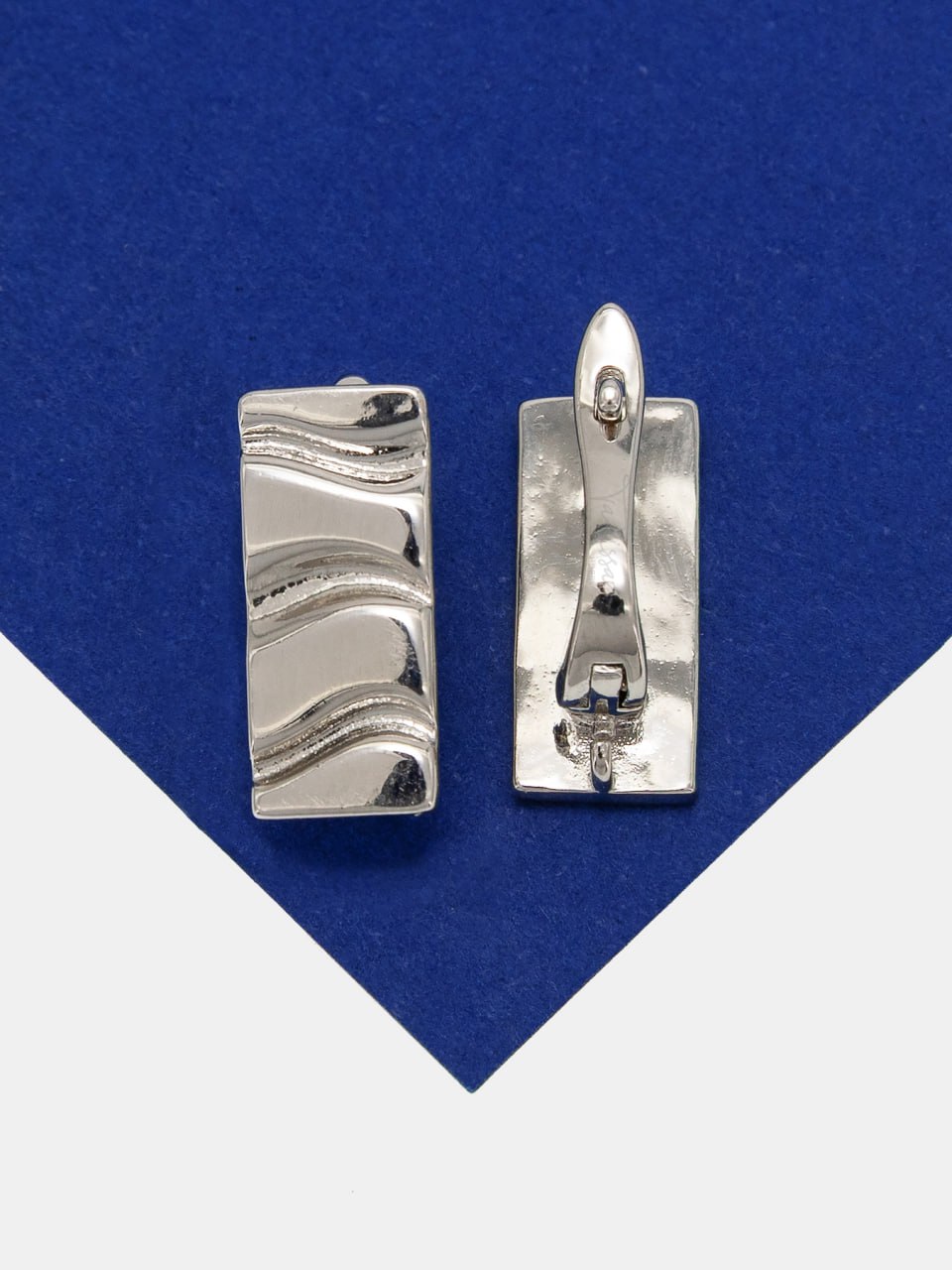 Швензы прямоугольник английский замок, родий, 128