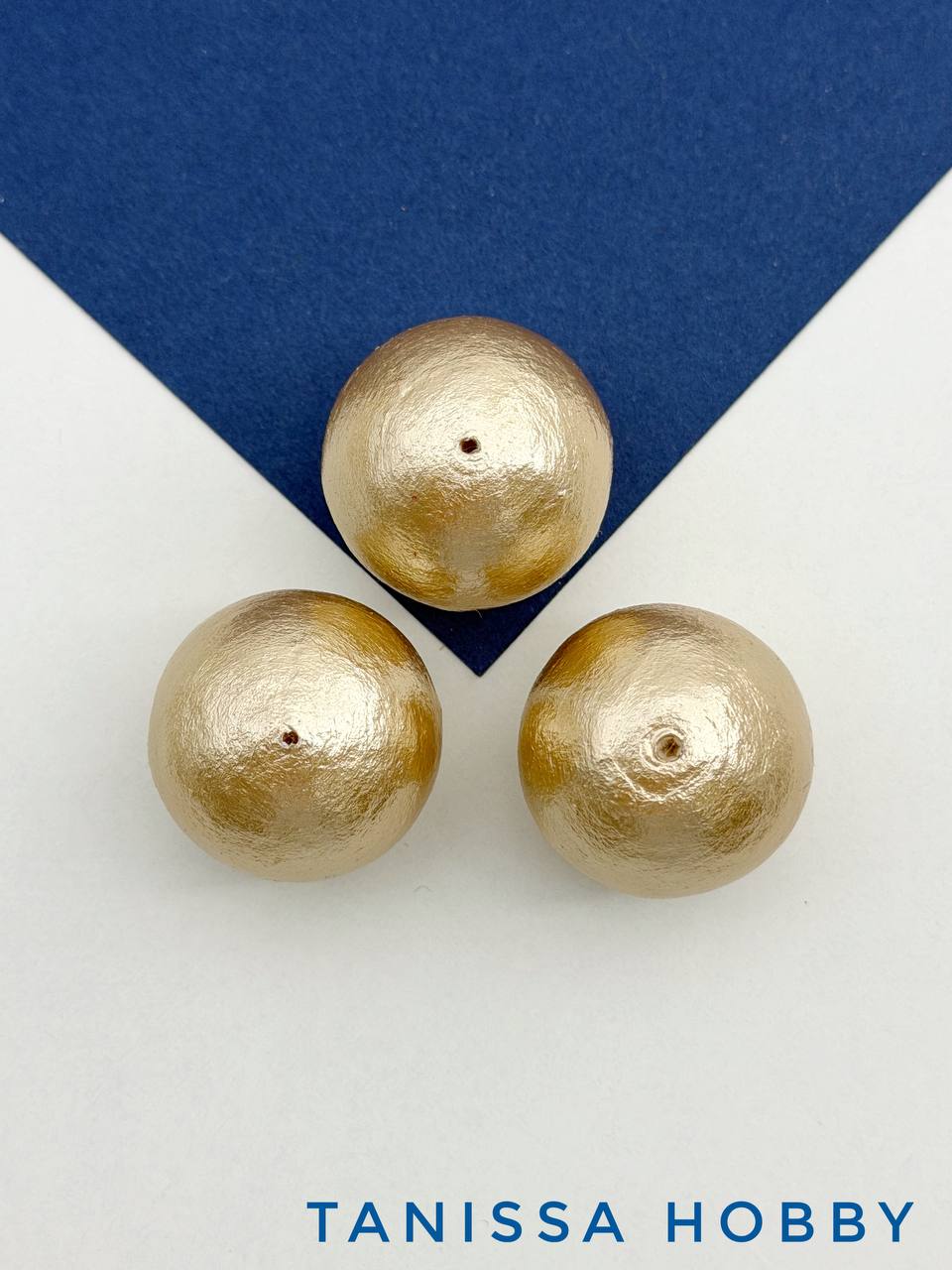 Хлопковый жемчуг 25мм, золото, Япония, ЖХ19