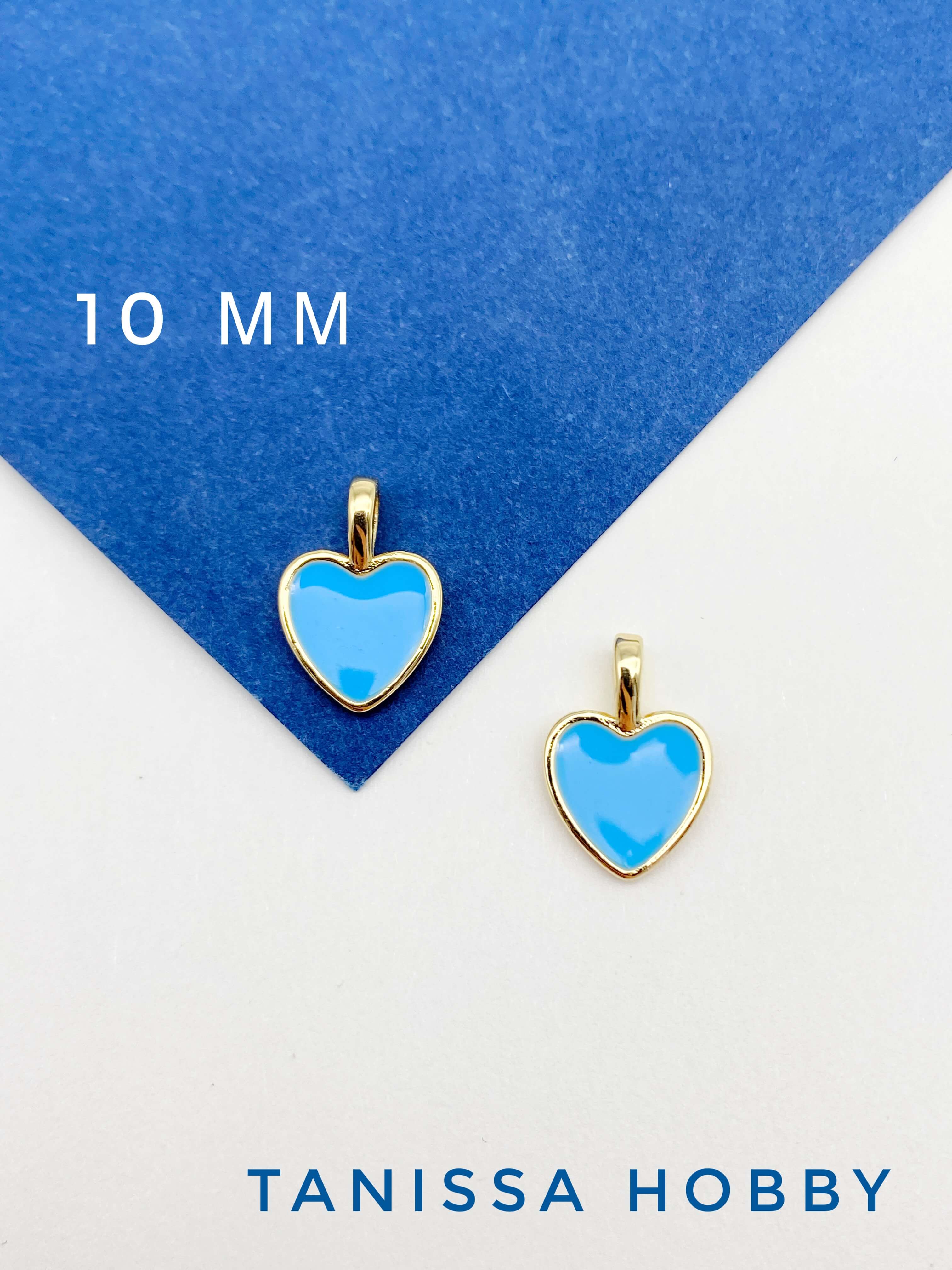 Подвеска кулон сердце голубая эмаль, позолота, Д804