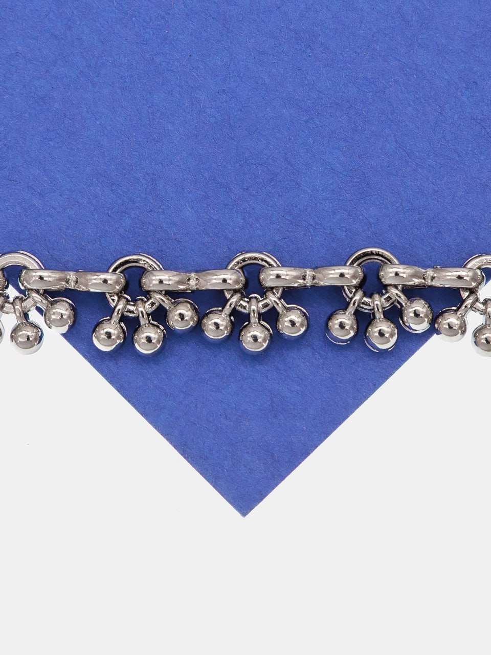 Цепочка фантазийная с шариками, 5х7мм, родий, 50см, СН112