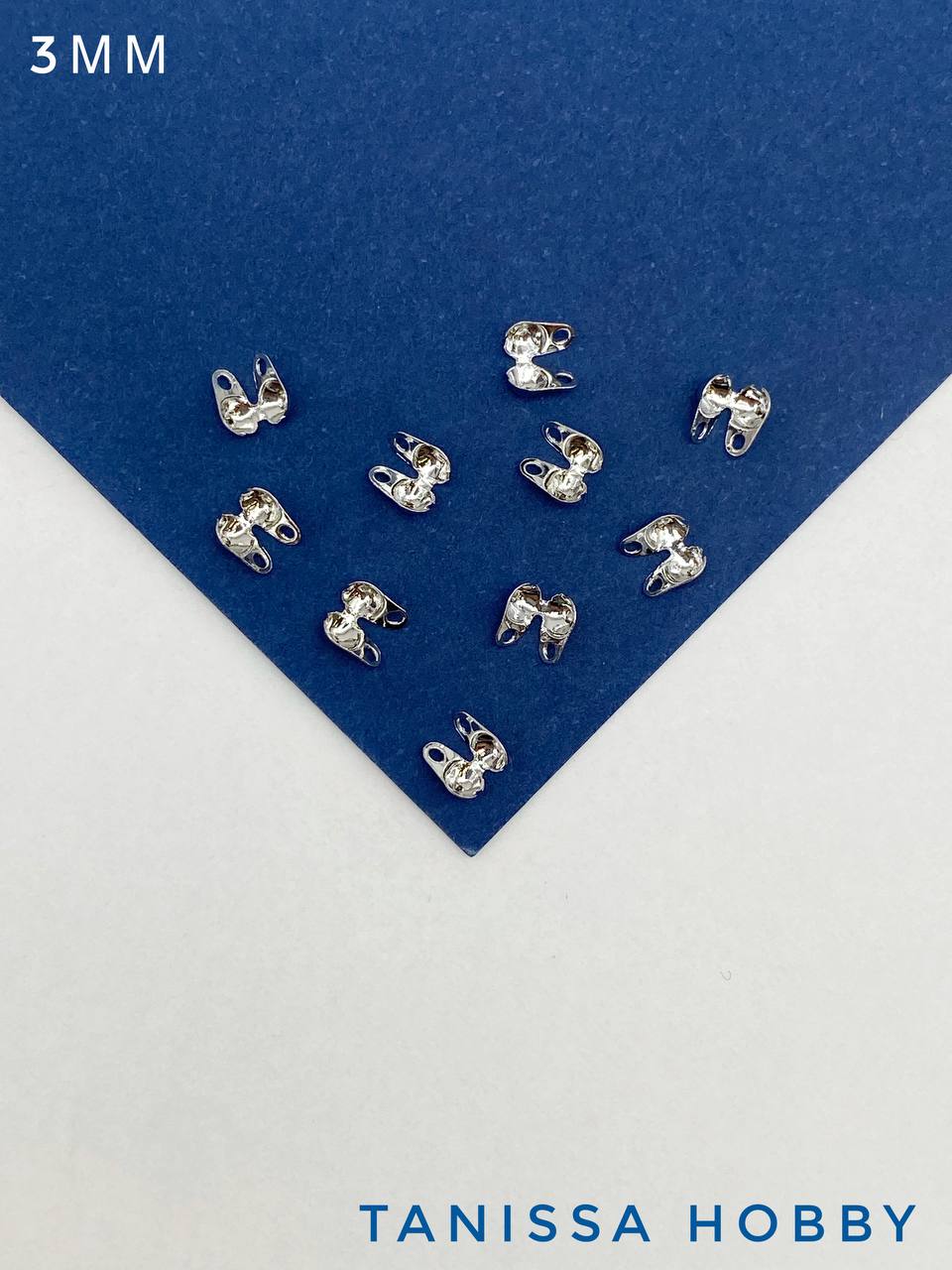 Каллоты 3мм, родий, 10шт, РА003