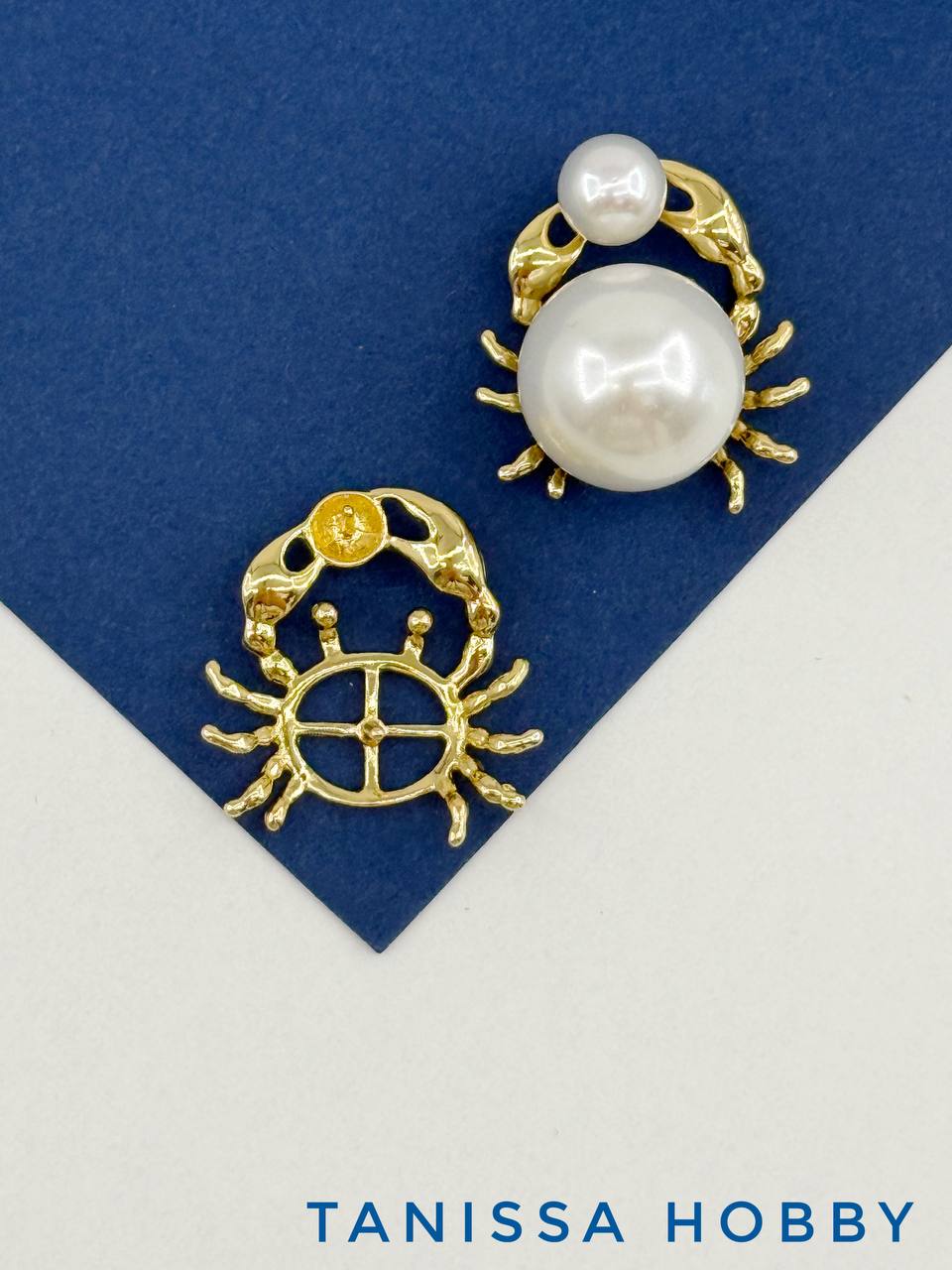 Подвеска краб рак для вклейки, 20мм, позолота, В133