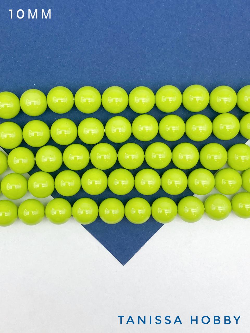 Жемчуг Майорка, зеленый, Light Green, 10мм, нить, МА195