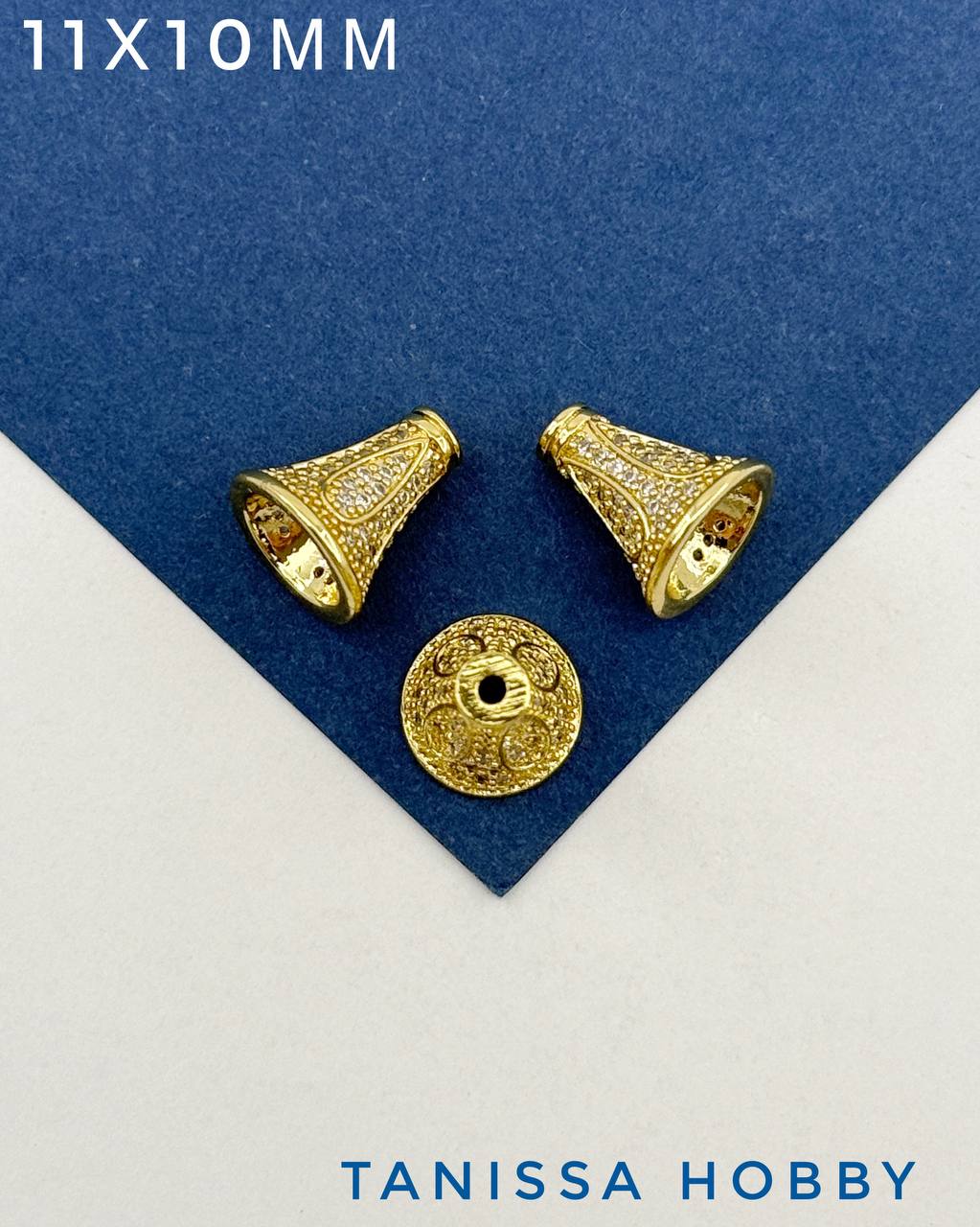 Концевик шапочка, 11х10мм, позолота, К536