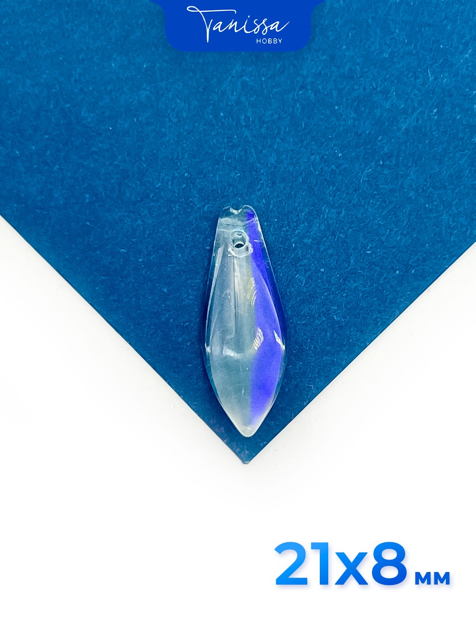 Хрусталь бусина, листик, лепесток, прозрачный АВ, штука, Х426