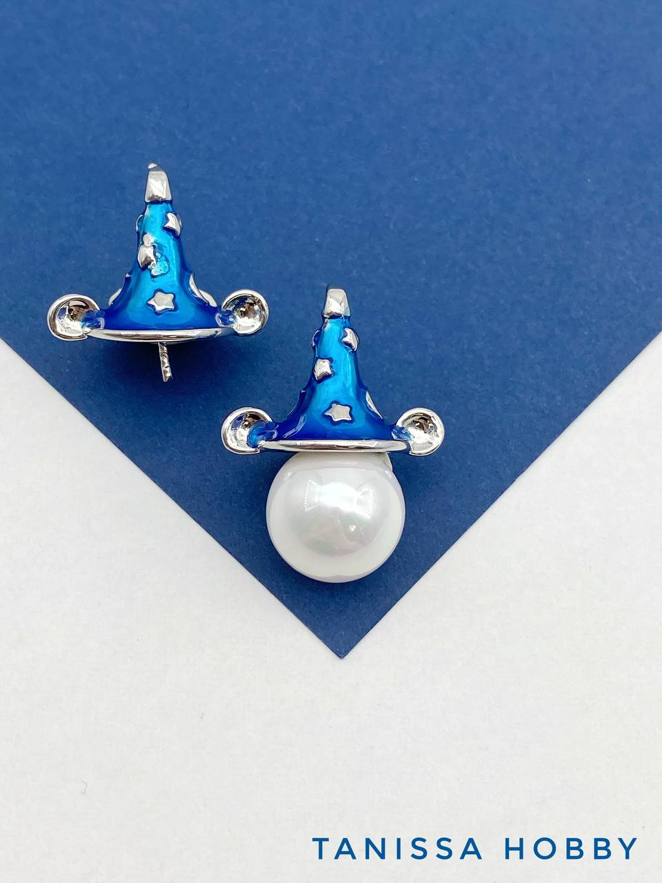 Подвеска шляпа медвежонок для вклейки, 17мм, родий, В405