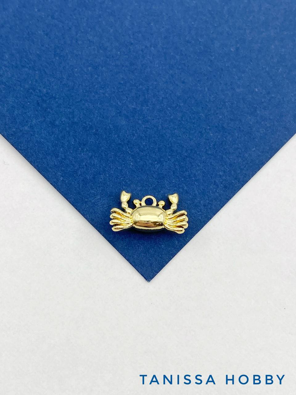 Подвеска морской краб 14х8мм, позолота, Д304